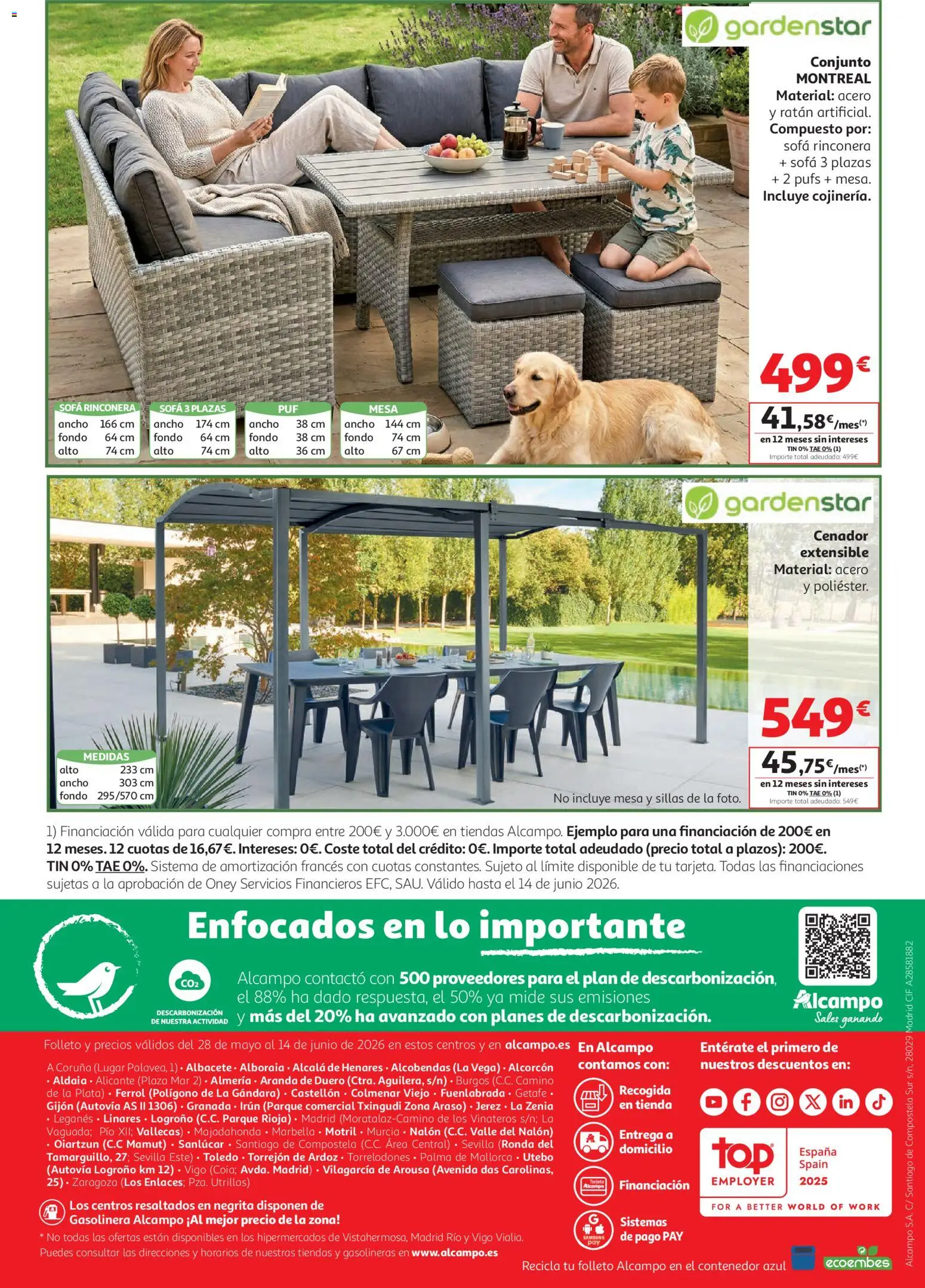 Alcampo Aire Libre HG │ válido desde el 28.05.2026 | Página: 16 | Productos: Sofá, Mesa