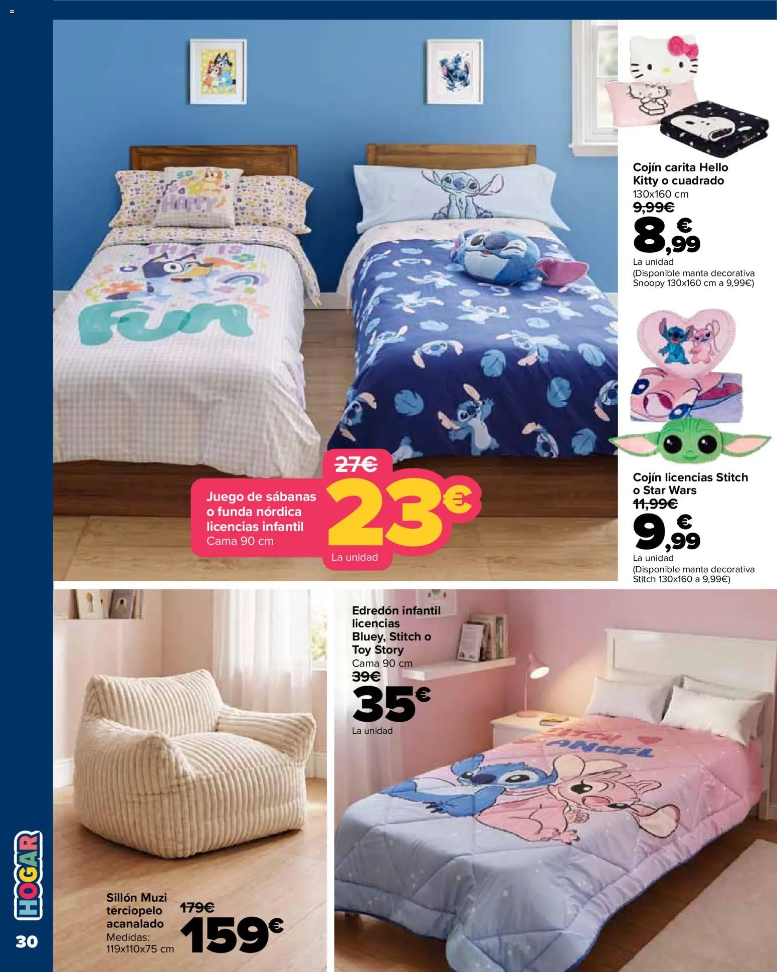 Carrefour Vuelta al cole II │ válido desde el 18/08/2026 | Página: 28 | Productos: Edredón, Juego de sábanas, Manta, Sillón
