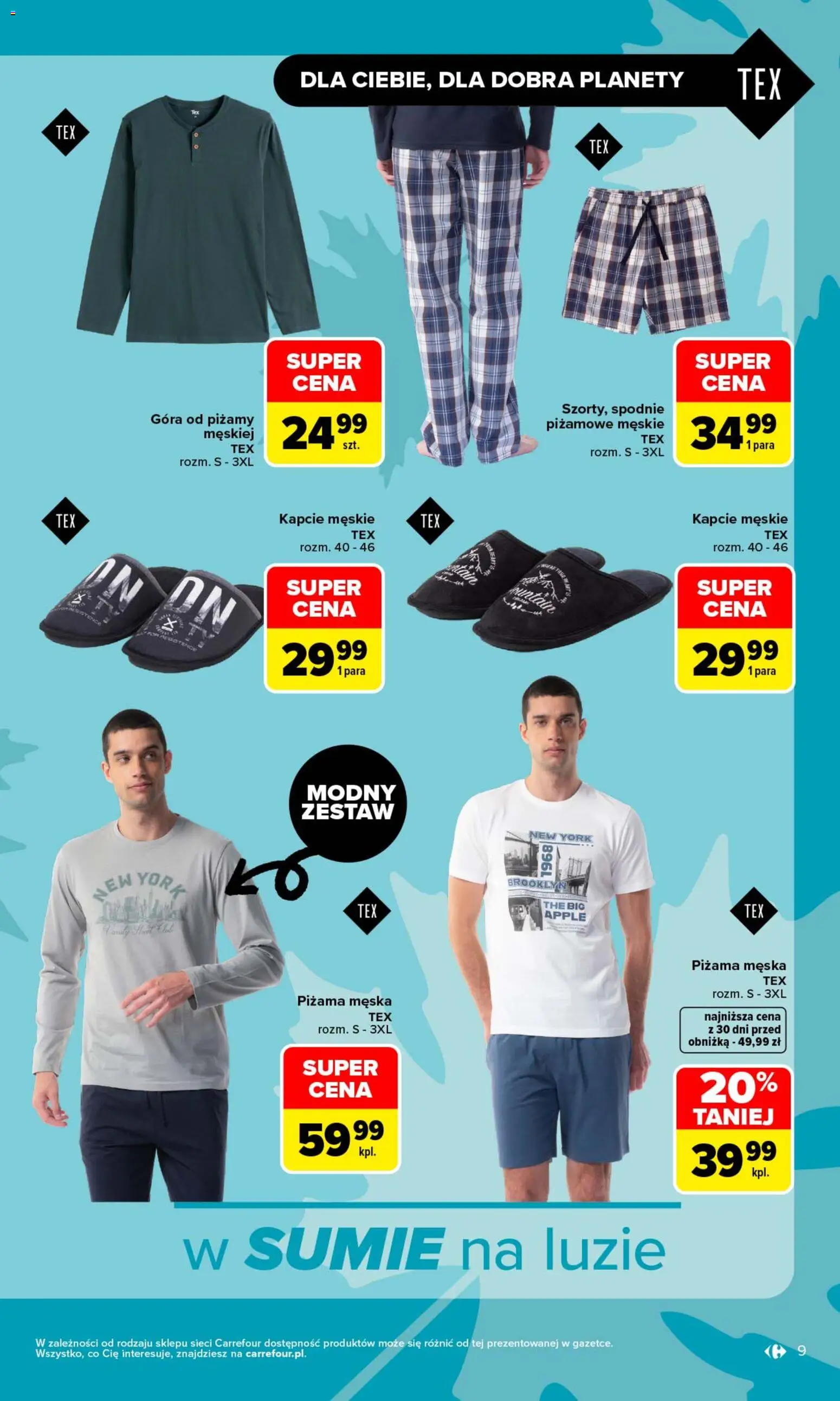 Carrefour gazetka - Zanosi się na świetne okazje od 31.08.2026 | Strona: 9 | Produkty: Spodnie, Piżama, Kapcie, Piżama męska
