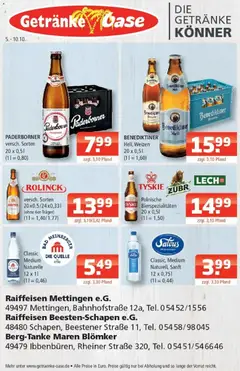 Angebote - Getränke Oase: Getränkeangebote ab 05.10.2026 gültig