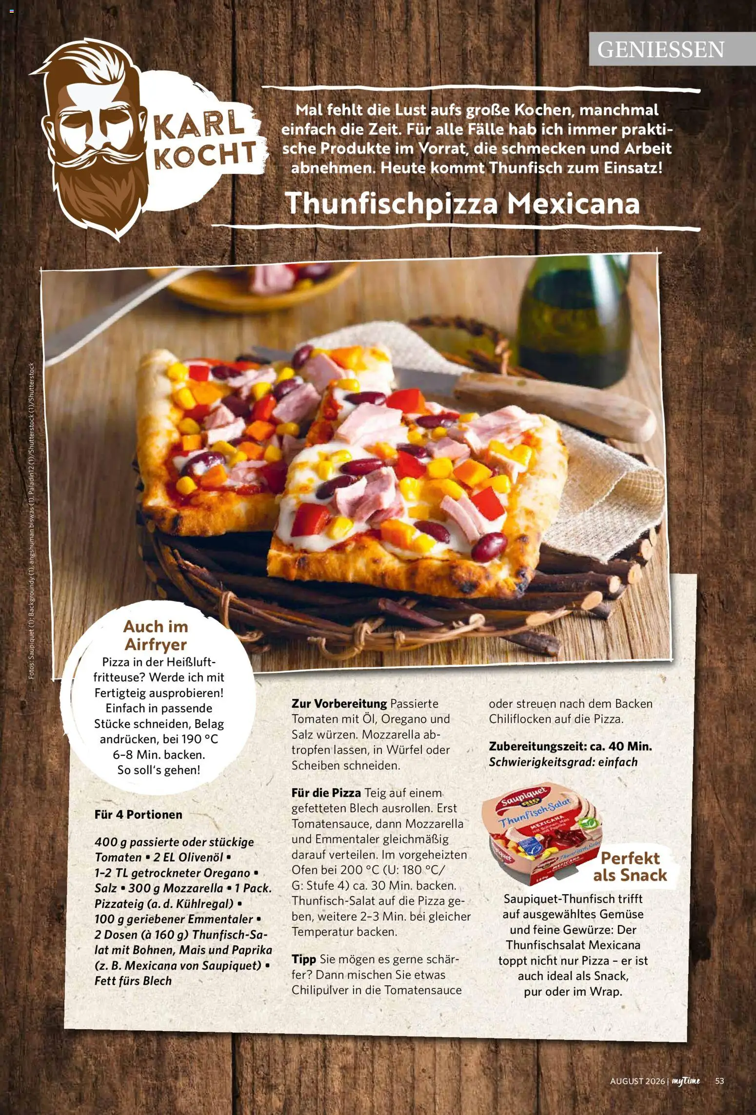 Combi myTime August 2026 – gültig ab 01.08.2026 | Seite: 53 | Produkte: Thunfisch, Tomaten, Paprika, Pizza