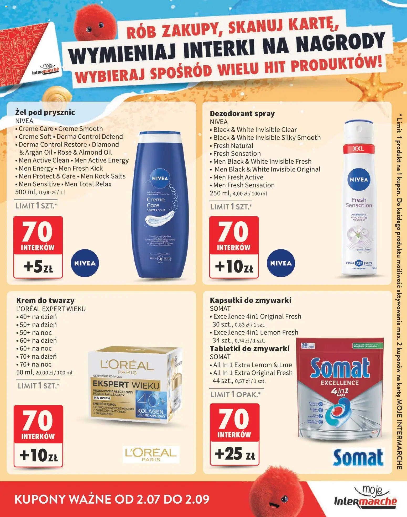 Intermarche gazetka - Katalog nagród od 02.07.2026 | Strona: 21 | Produkty: Żel pod prysznic, Krem, Dezodorant, Kapsułki do zmywarki