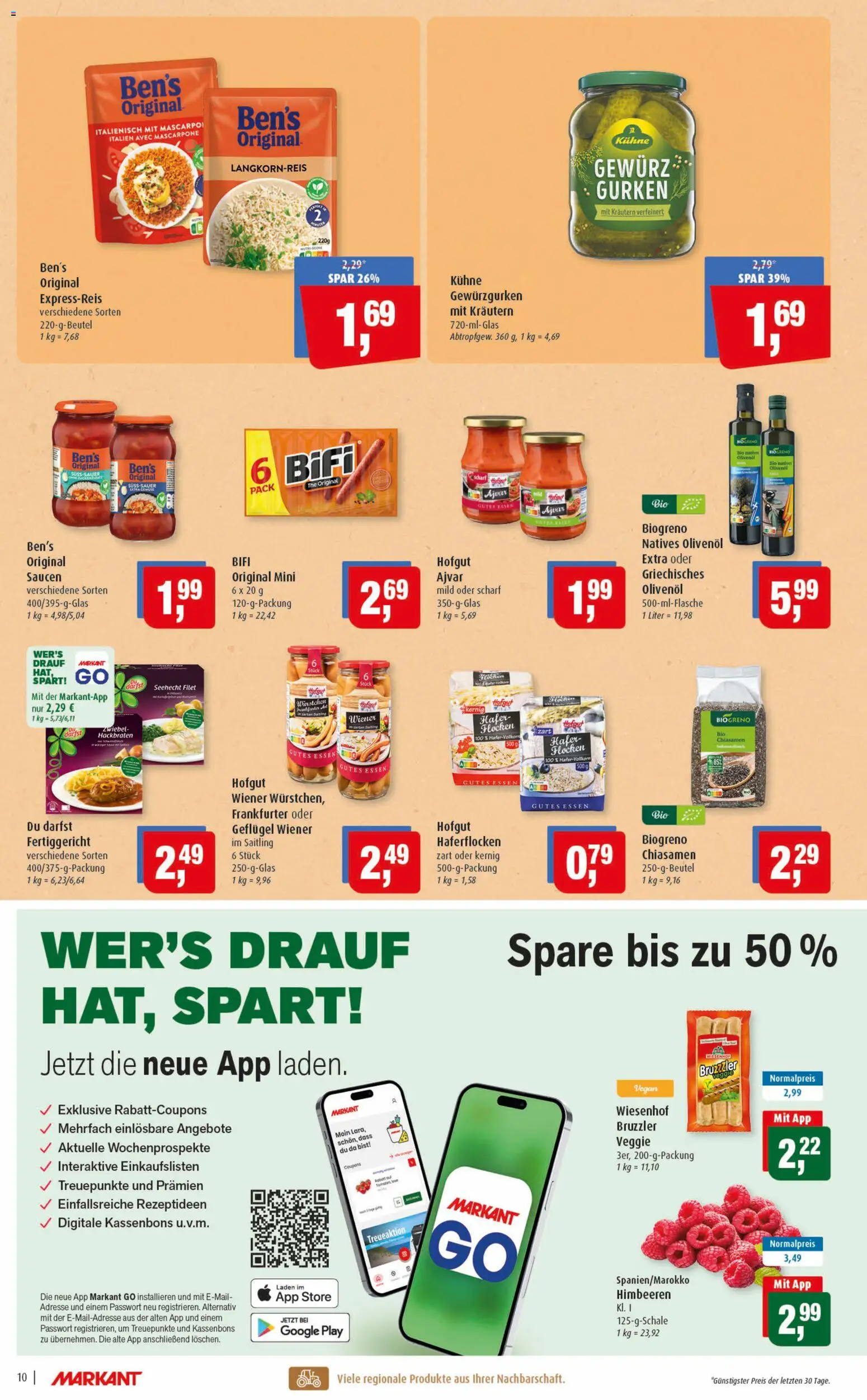 Markant Prospekt 	 – gültig ab 11.05.2026 | Seite: 10 | Produkte: Mascarpone, Olivenol, Bifi, Gurken