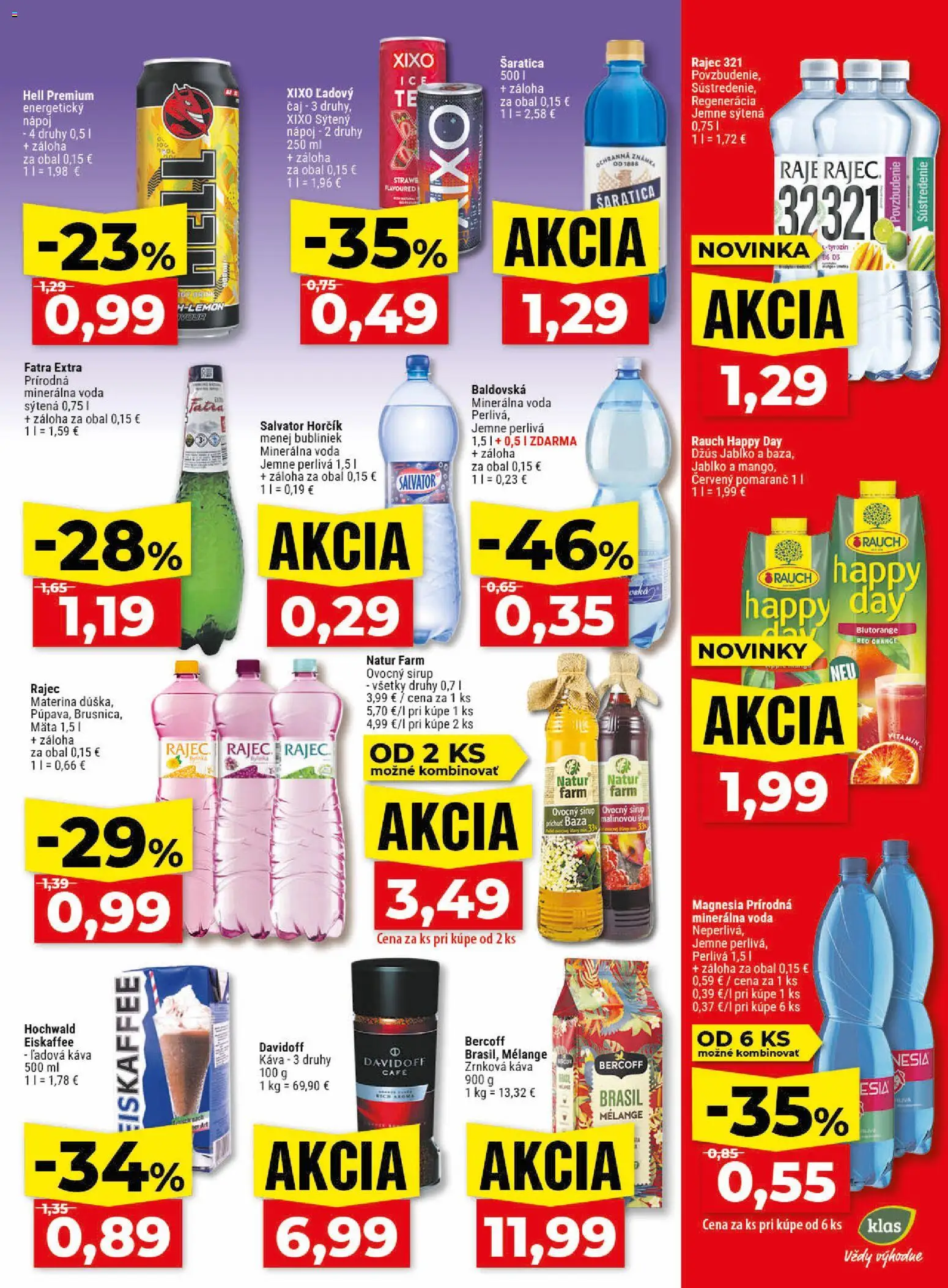 Nové Klas akcie – leták je platný od 25.05.2026 | Strana: 24 | Produkty: Džús, Magnesia, Voda, Baldovská