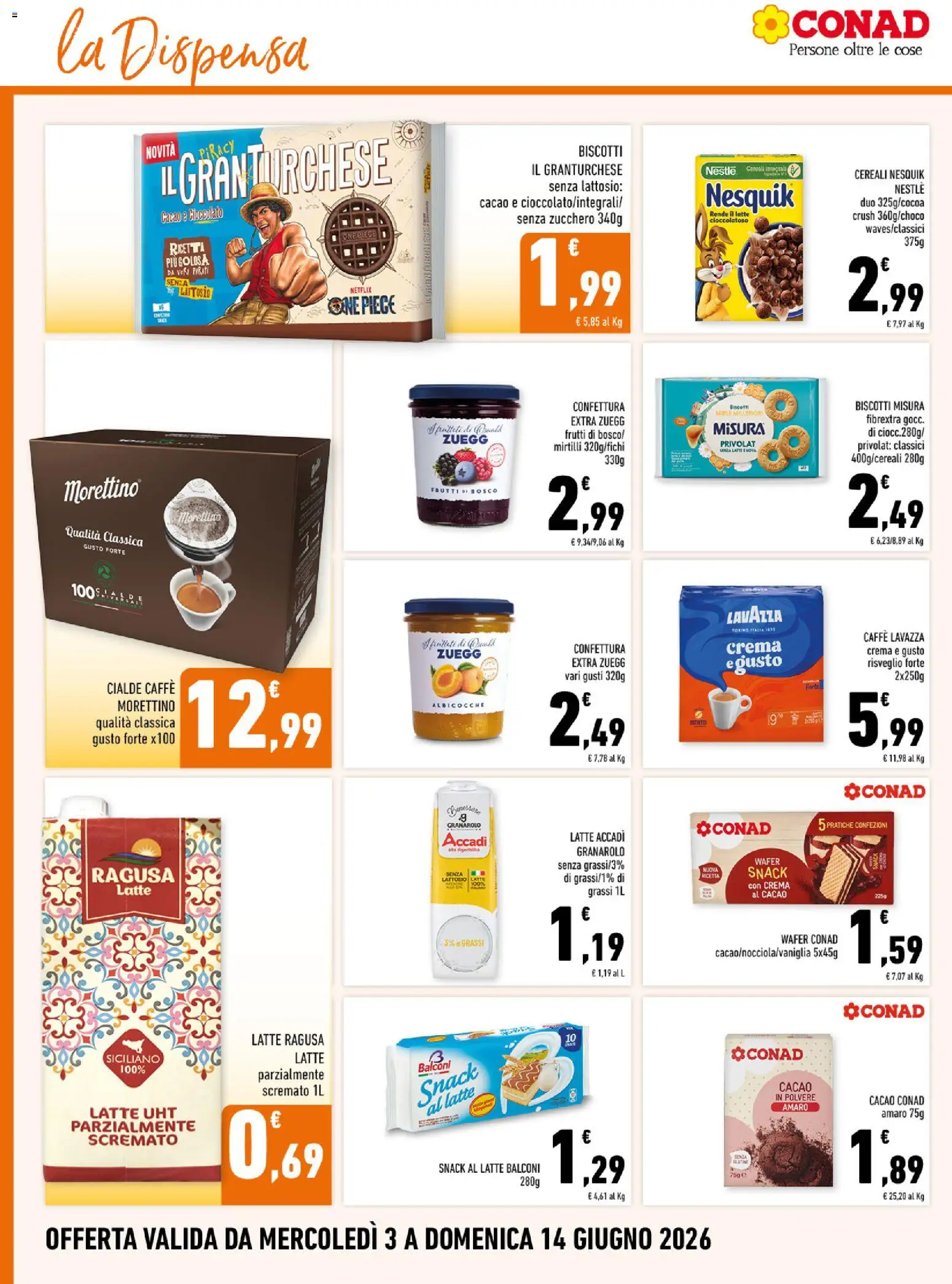 Volantino Conad del 03.06.2026 | Pagina: 12 | Prodotti: Cioccolato, Latte, Mirtilli, Cacao