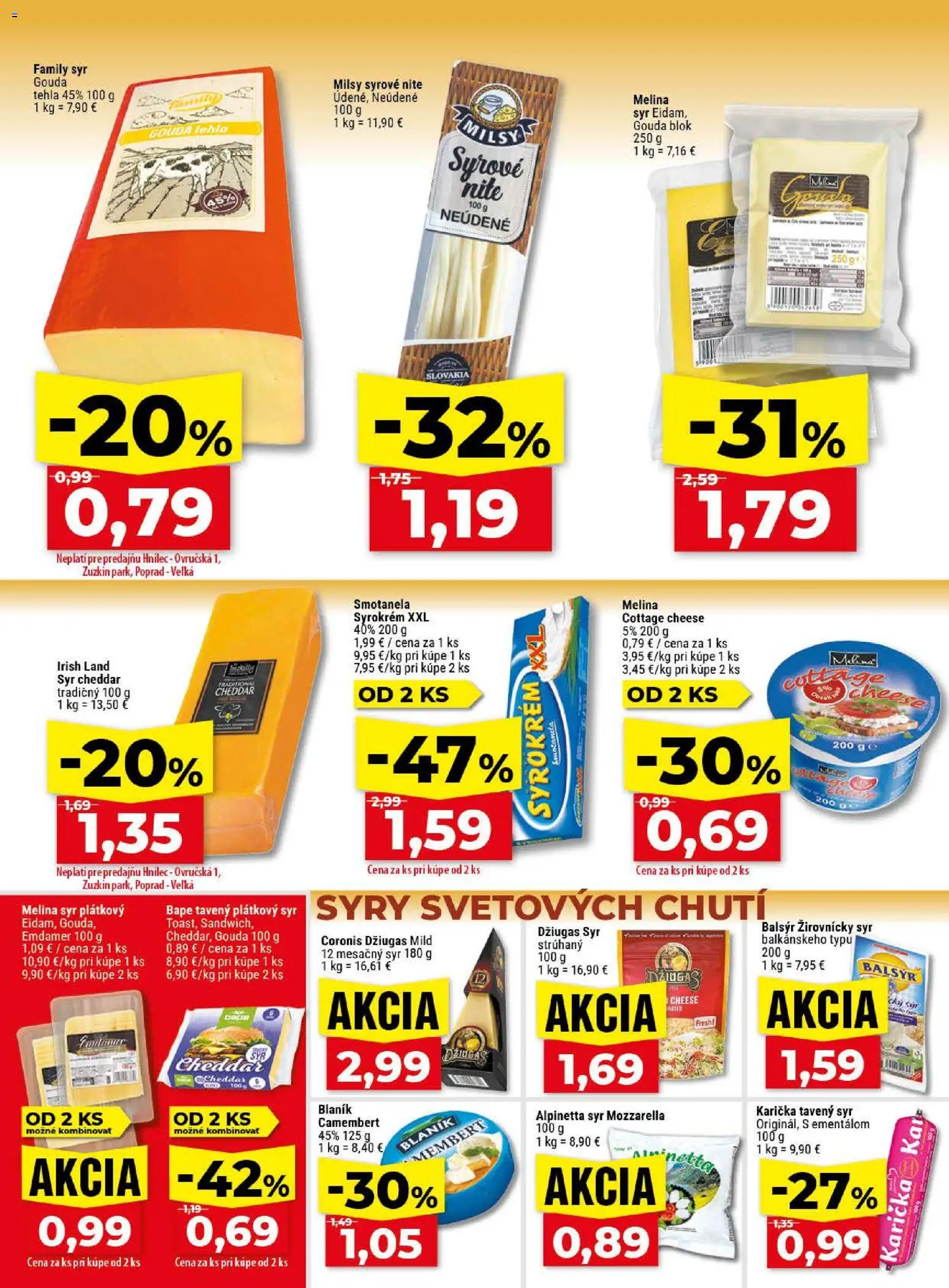 Nové Klas akcie – leták je platný od 04.05.2026 | Strana: 10 | Produkty: Syr, Gouda, Mozzarella