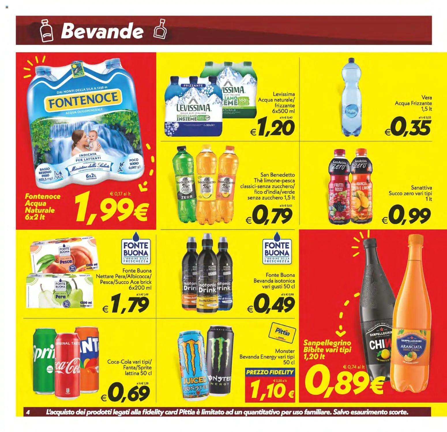 Volantino SuperConveniente del 28.04.2026 | Pagina: 4 | Prodotti: Succo, Acqua, Pesca, Arancia