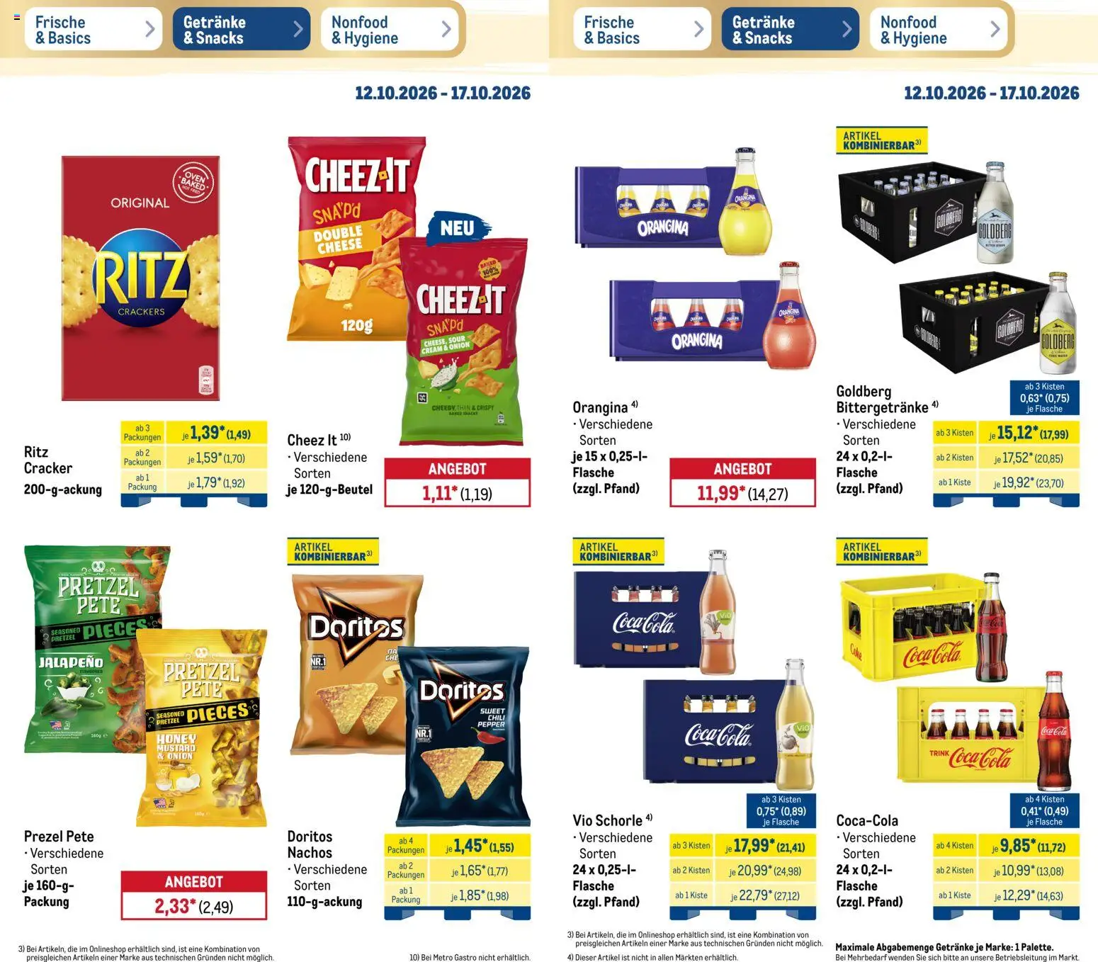 Metro Prospekt – gültig ab 12.10.2026 | Seite: 13 | Produkte: Coca cola, Cola, Nachos, Chili
