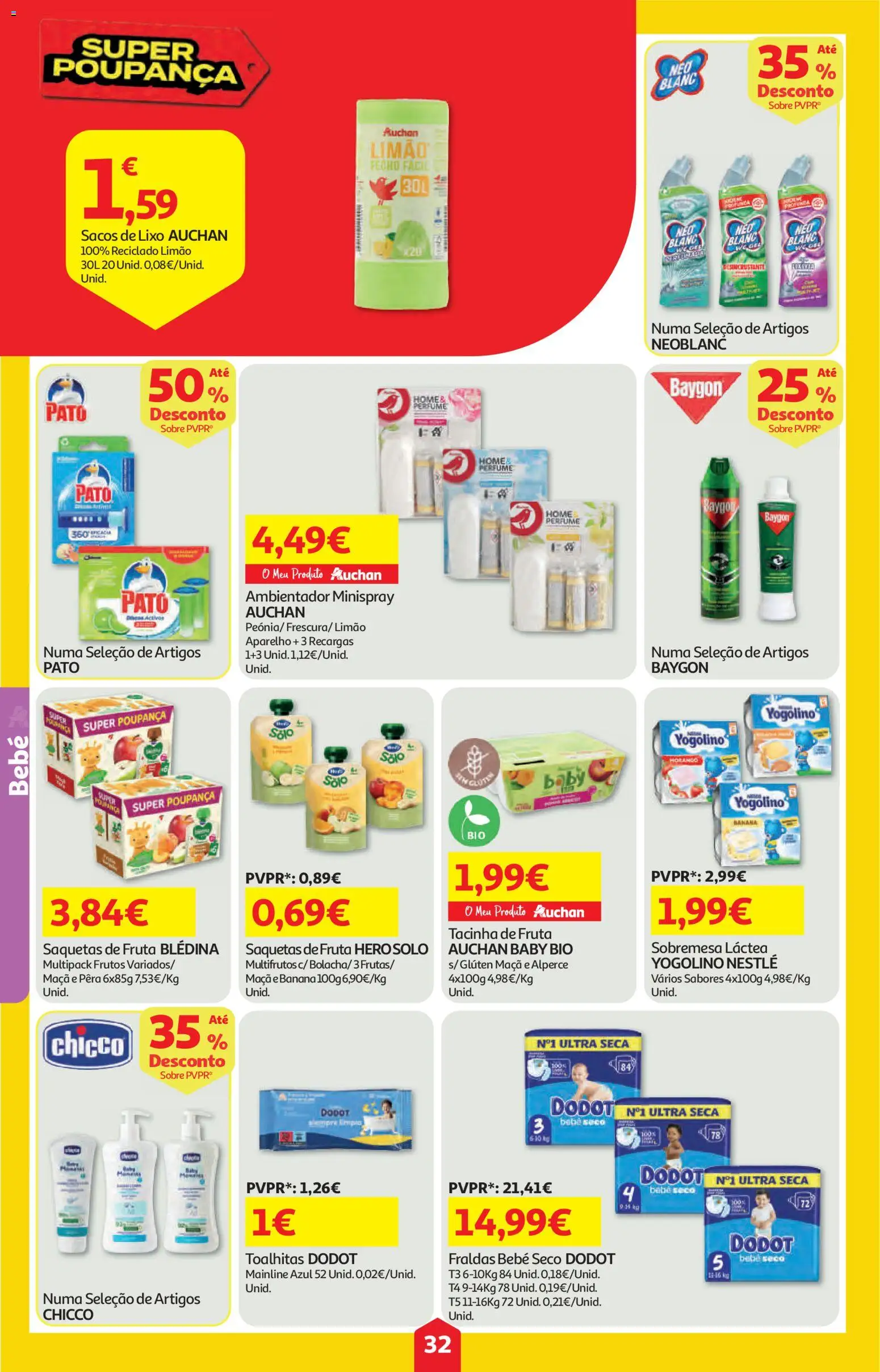 Auchan folheto │ válido de 21.05.2026 | Página: 32 | Produtos: Fraldas, Perfume, Nestlé, Maça