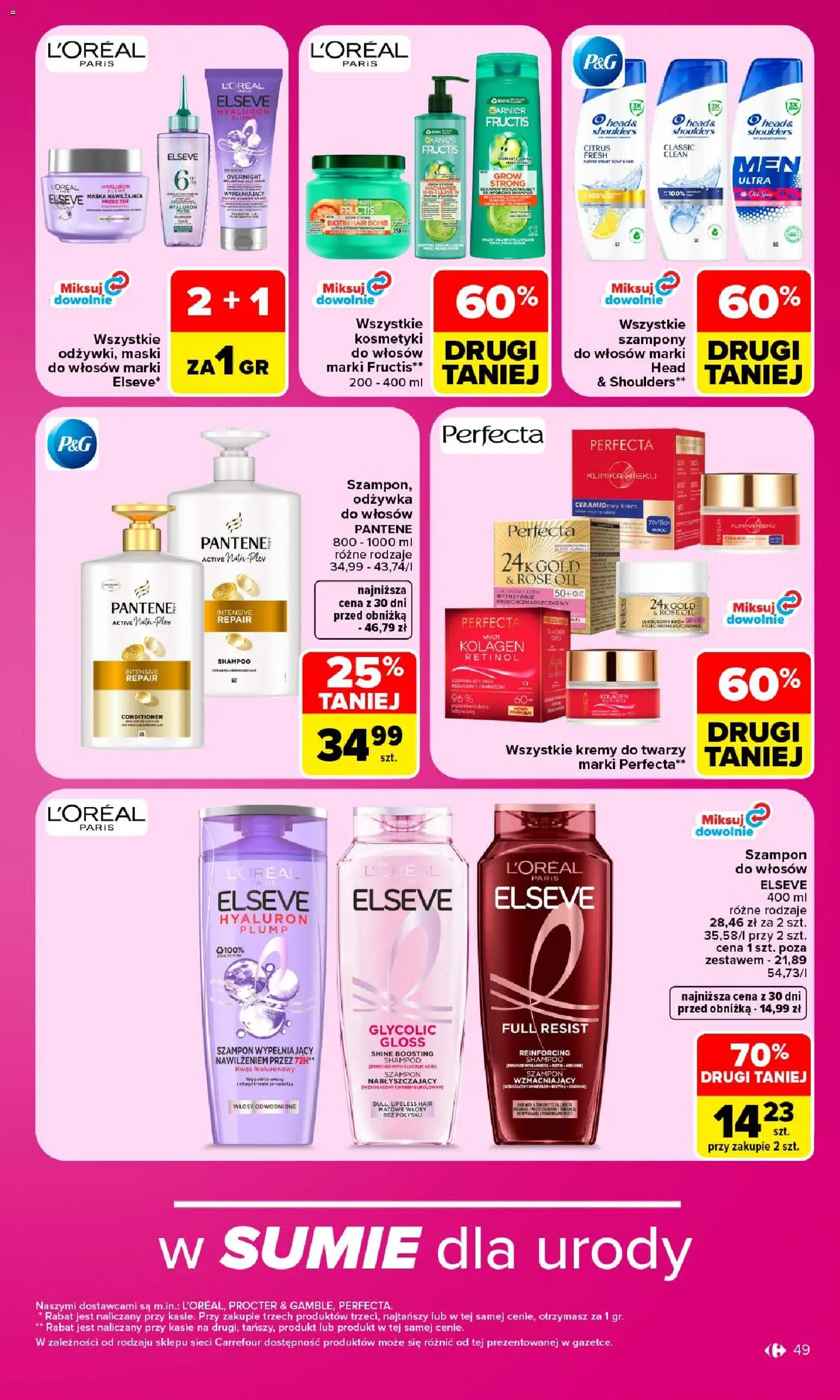 Carrefour gazetka od 28.09.2026 | Strona: 49 | Produkty: Garnier, Kosmetyki, Szampon, Odżywka
