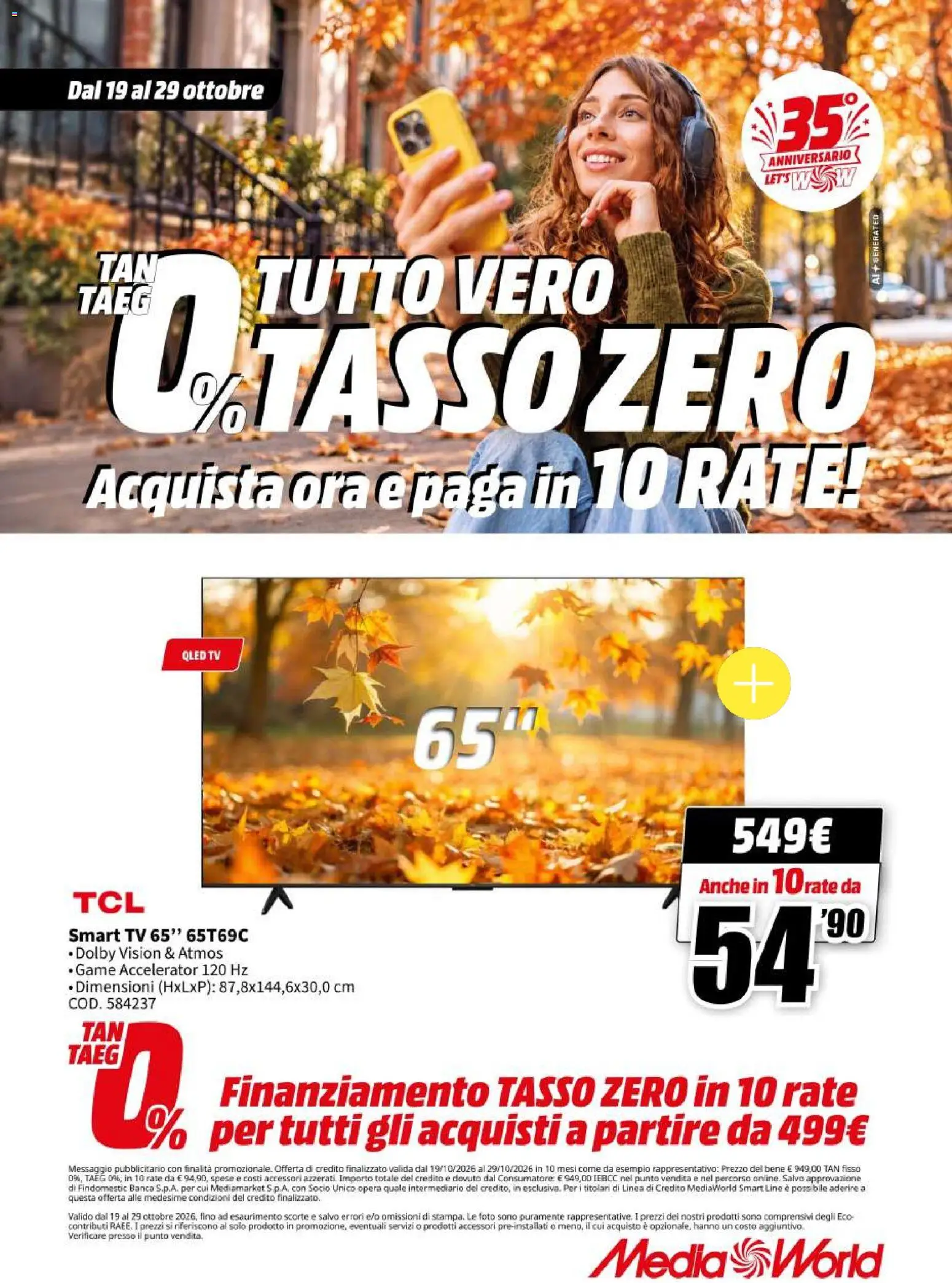 Volantino Media World del 19/10/2026 | Pagina: 39 | Prodotti: smart TV, TV