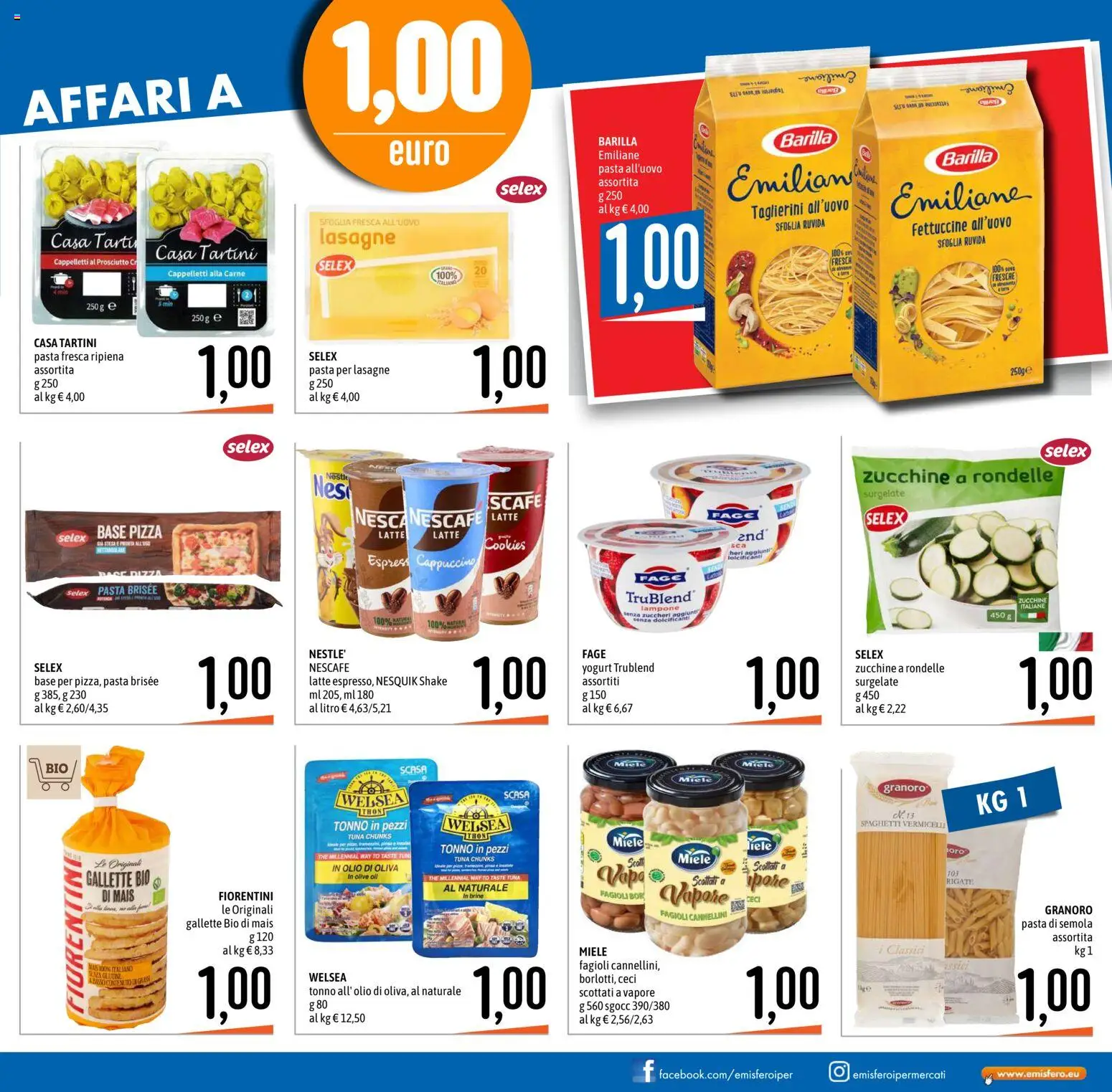 Volantino Emisfero del 10/09/2026 | Pagina: 3 | Prodotti: Pasta di semola, Olive, The, Miele