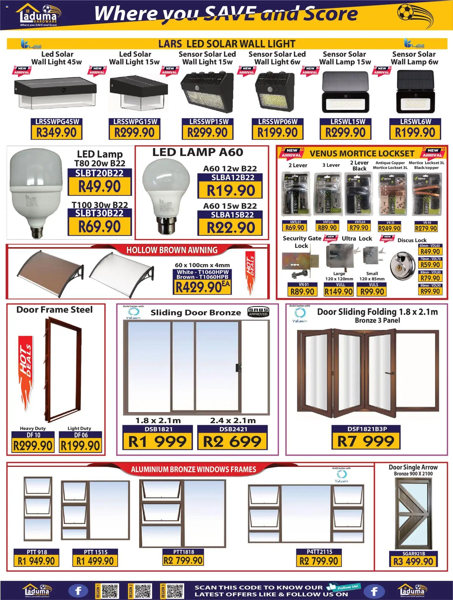 New Laduma Hardware catalogue – valid from 01.02.2026 | Page: 4 | Products: Door frame, Lamp, Gate, Light