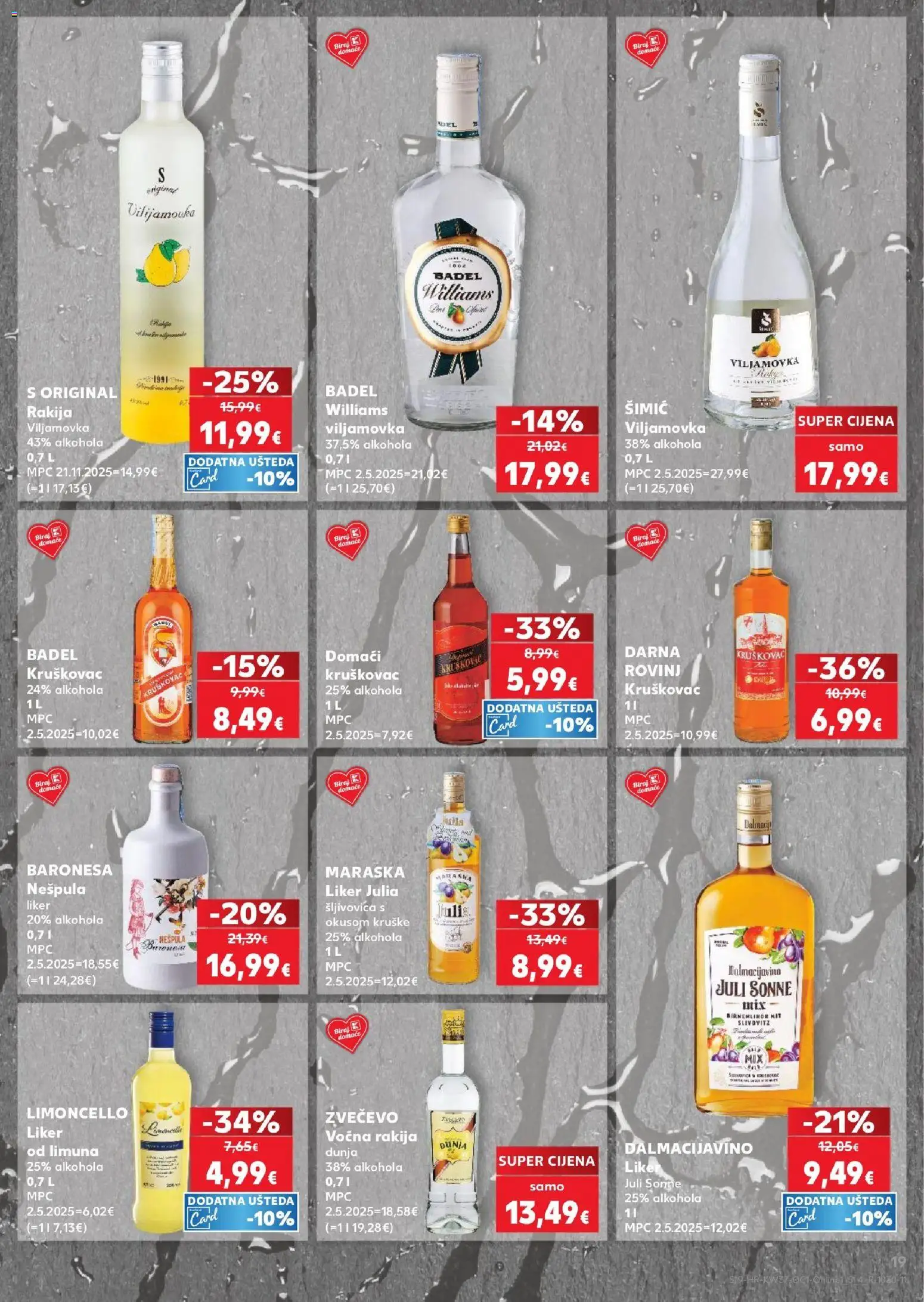 Kaufland katalog | vrijedi od 09.09.2026 | Stranica: 19 | Proizvodi: Šljivovica, Liker, Rakija, Badel