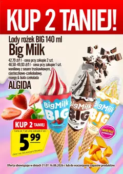 Pogląd oferty "Prim Market promocja - Lody Rożek Algida" - ważna od 31.07.2026