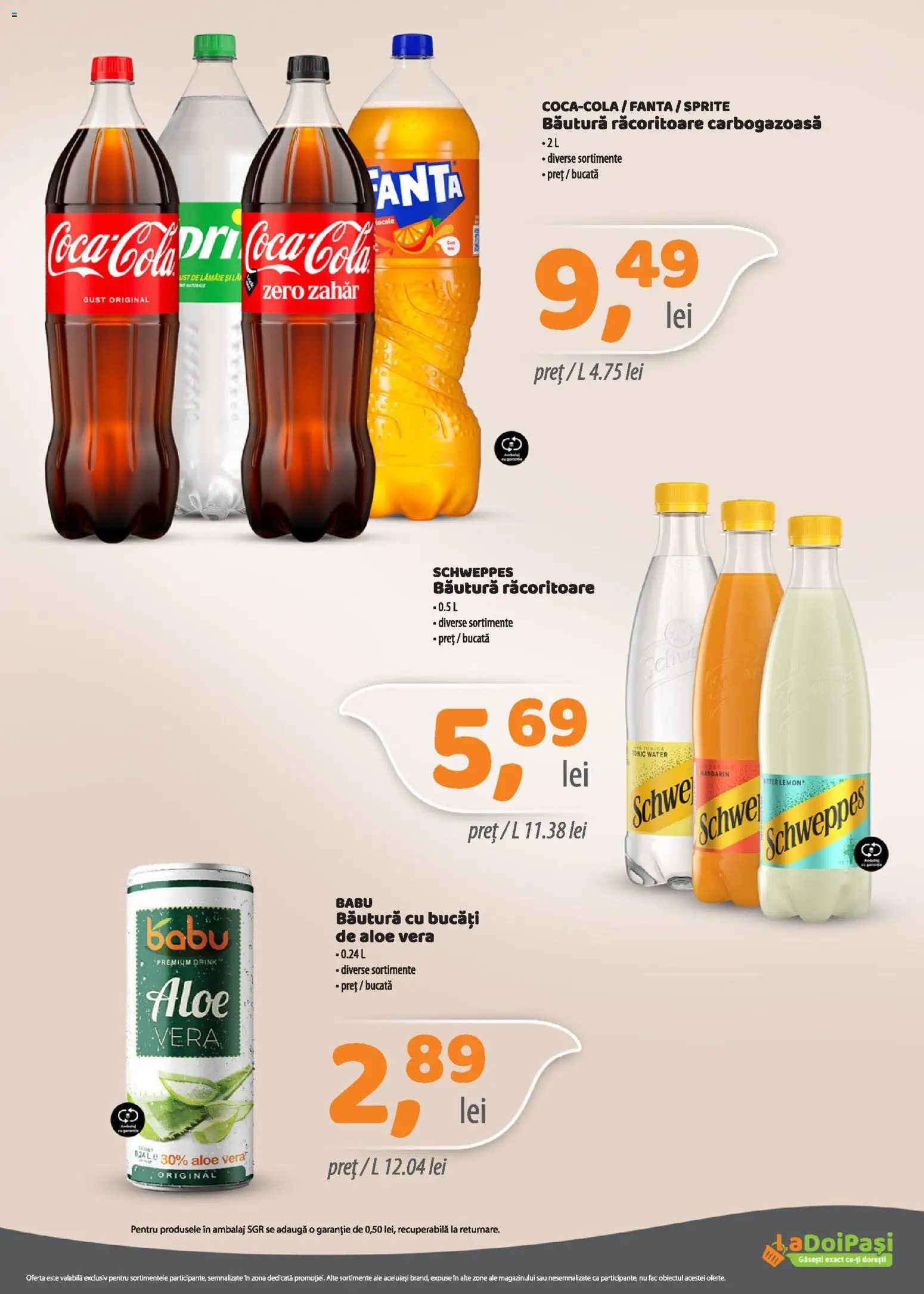 Noul catalog LaDoiPași – valabil de la 01.09.2026 | Pagină: 9 | Produse: Zero, Aloe vera, Bautura racoritoare, Zahăr