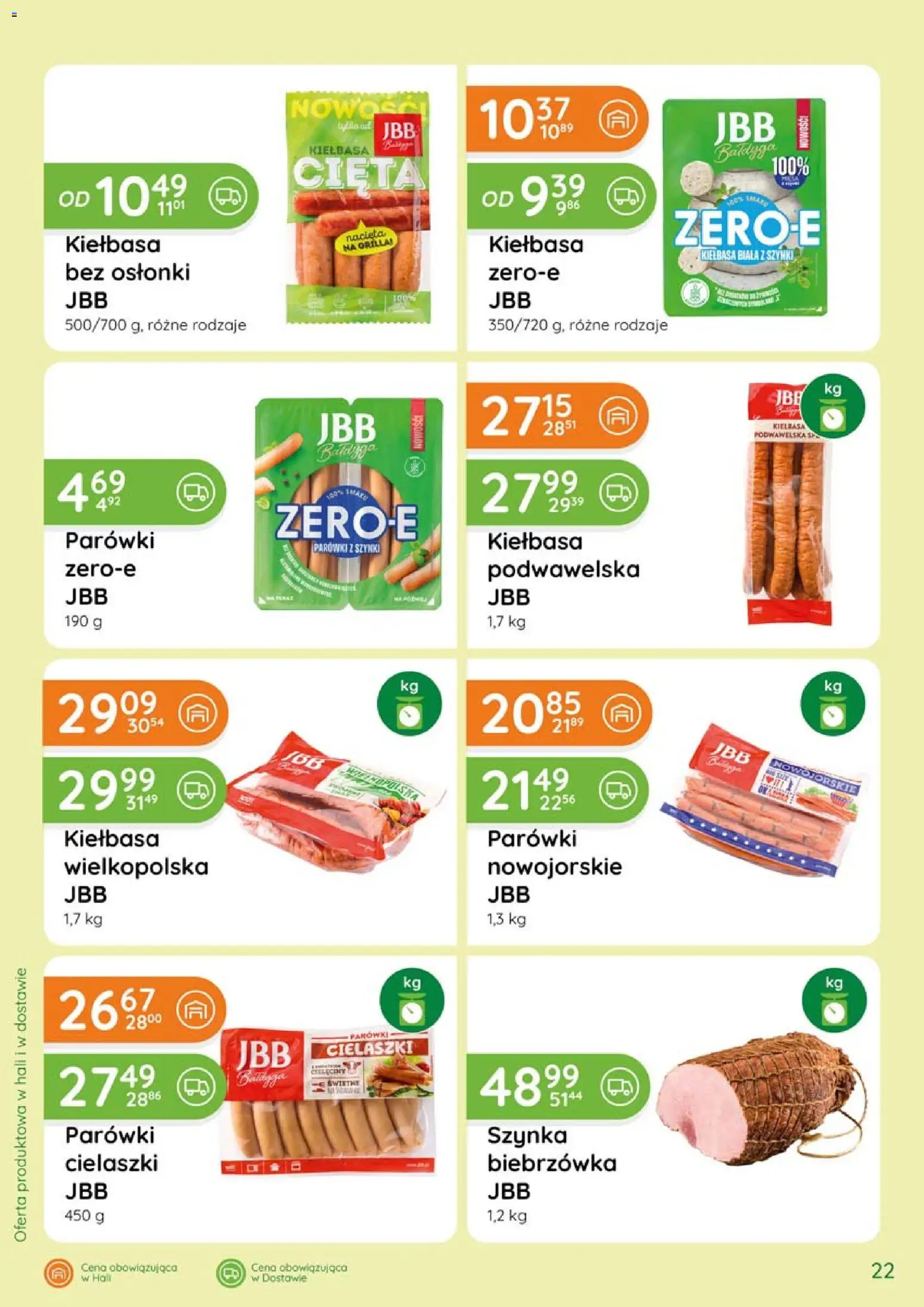 Eurocash gazetka - Katalog Wędlin od 04.06.2026 | Strona: 22 | Produkty: Kiełbasa, Parówki z szynki, Szynka, Kiełbasa biała z szynki