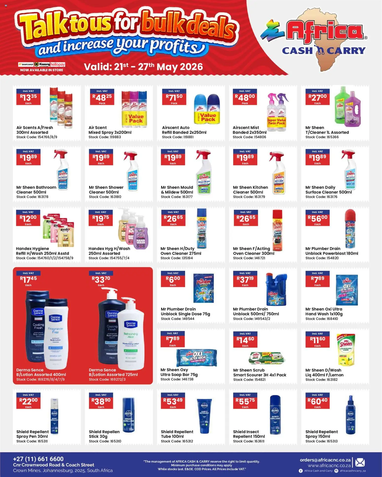 New Africa Cash & Carry catalogue – valid from 21.05.2026 | Page: 44 | Products: Oven, Surface cleaner, Soap, Scrub