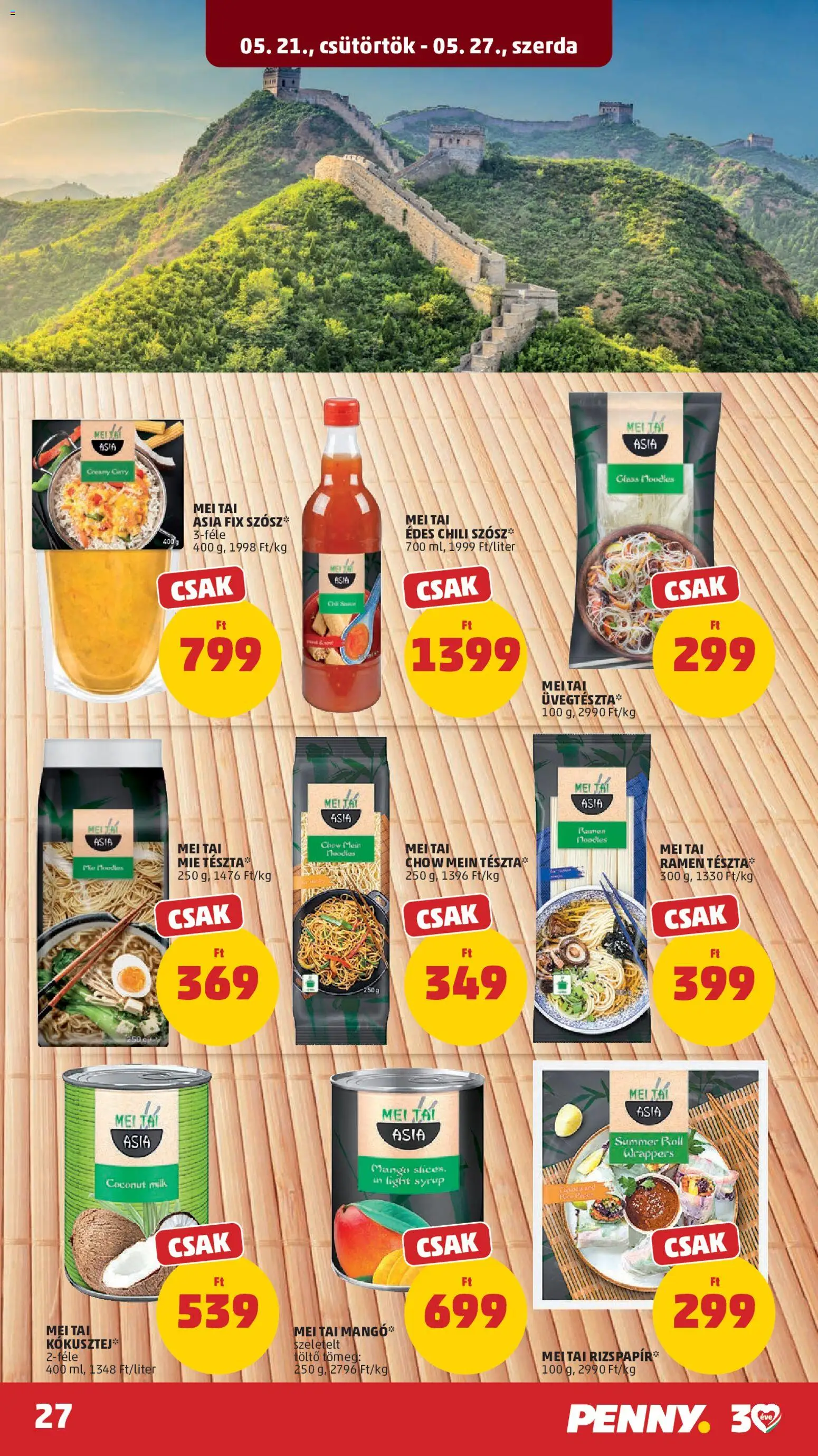 PENNY akciós ujság - amely érvényes a következő dátumtól: 21.05.2026 | Oldal: 31 | Termékek: Chili, Töltő, Tészta, Mangó