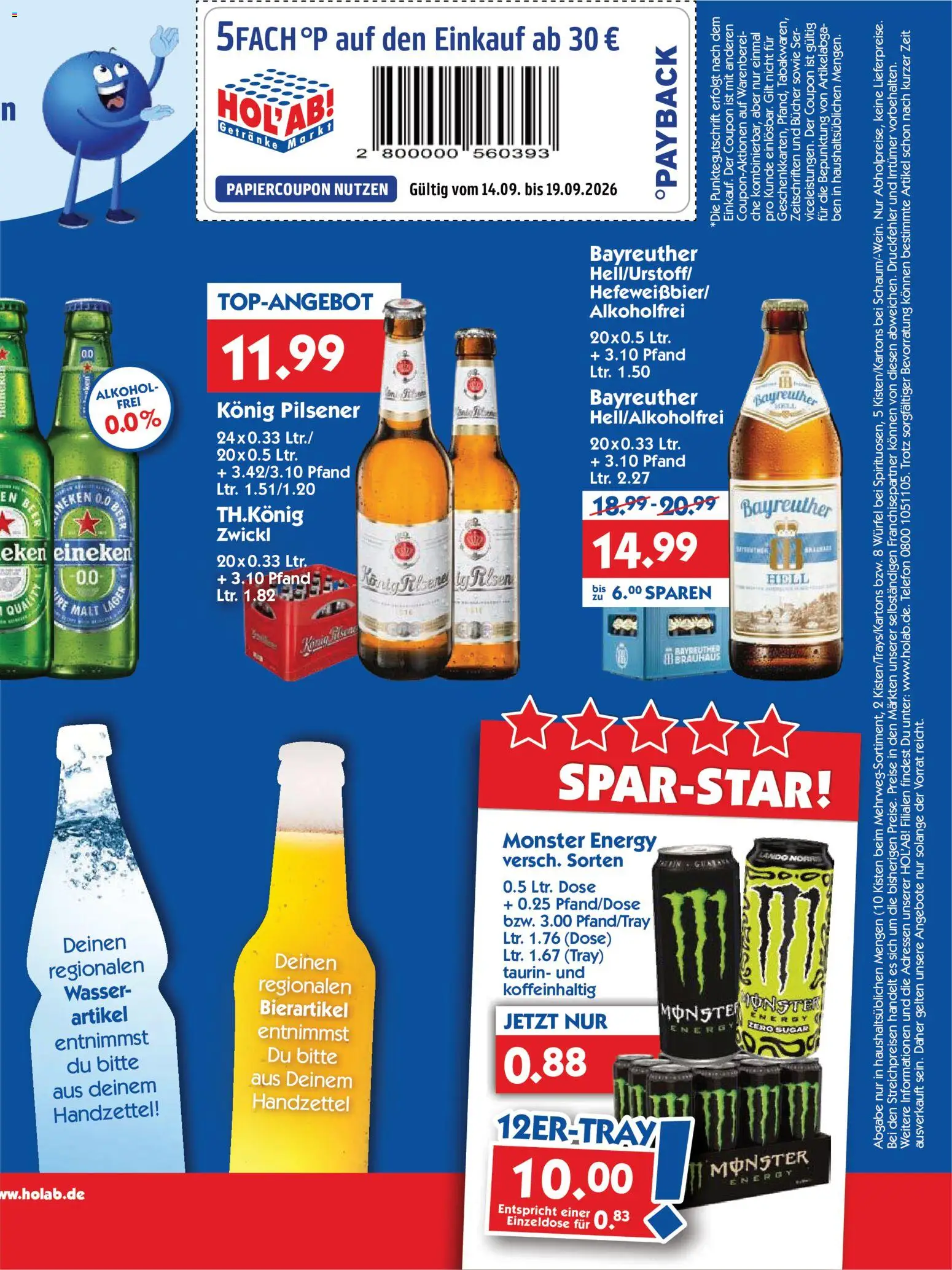 HOL’AB! Prospekt – gültig ab 14.09.2026 | Seite: 3 | Produkte: Monster, Wasser, Alkohol, Telefon
