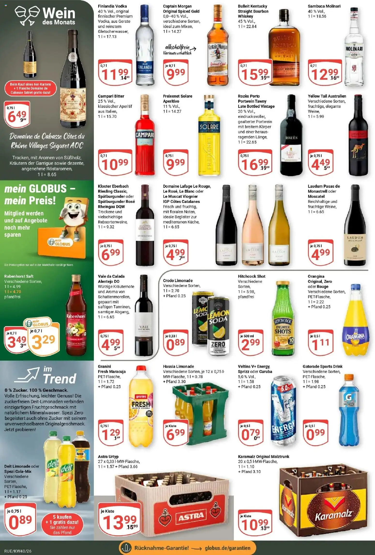Globus Prospekt Rüsselsheim (ab 28.09.2026) » Angebote online | Seite: 18 | Produkte: Freixenet, Campari, Granini, Whiskey
