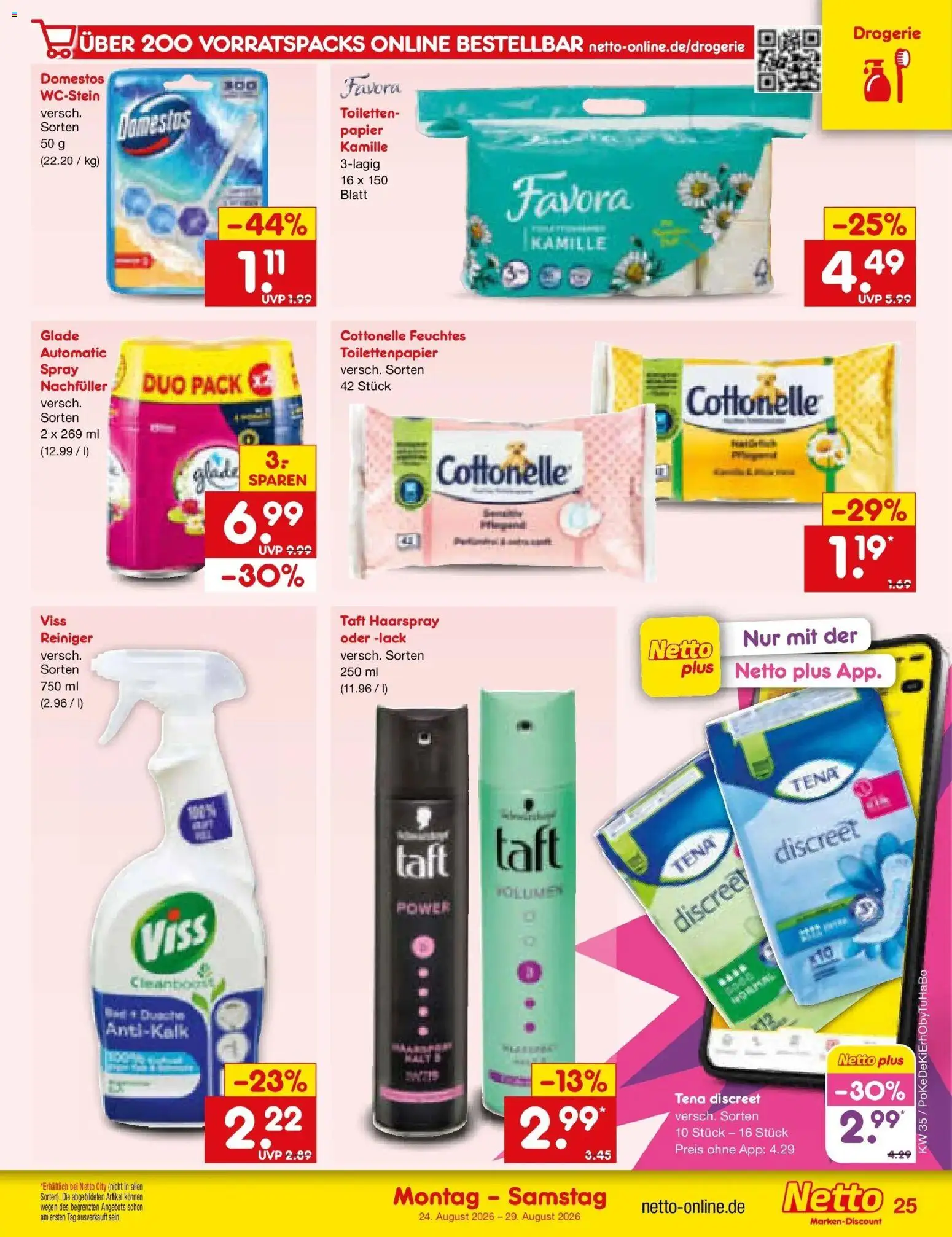 Netto Marken-Discount Prospekt Koblenz (ab 24.08.2026) » Angebote | Seite: 37 | Produkte: Haarspray, Toilettenpapier
