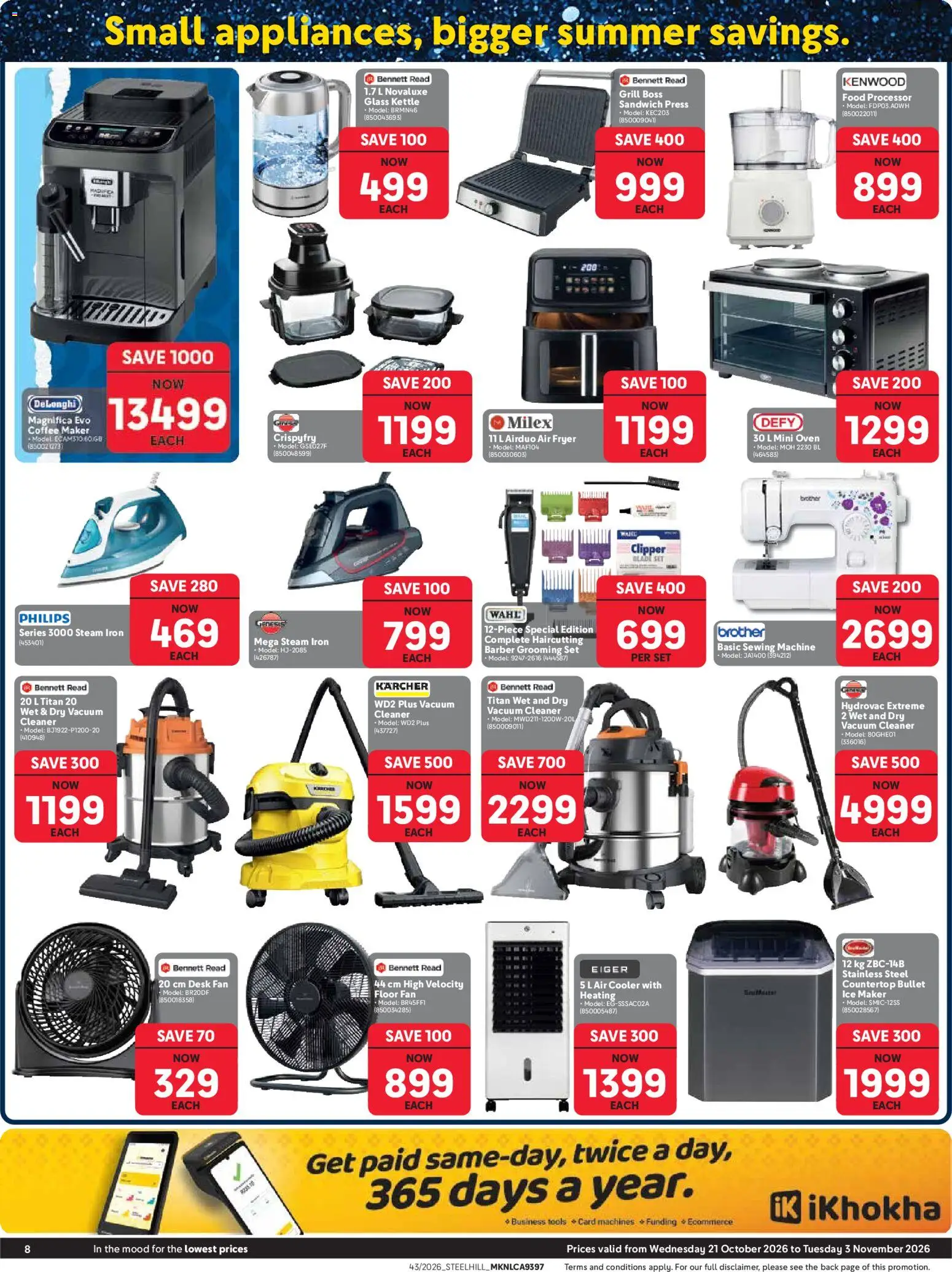 New Makro catalogue – valid from 21/10/2026 | Page: 8 | Products: Grill, Fryer, Floor fan, Cooler