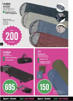 Forhåndsvisning av Sport Outlet kundeavis gyldig fra 23/06/2026 | Side: 28 | Produkter: Vekt, Sovepose