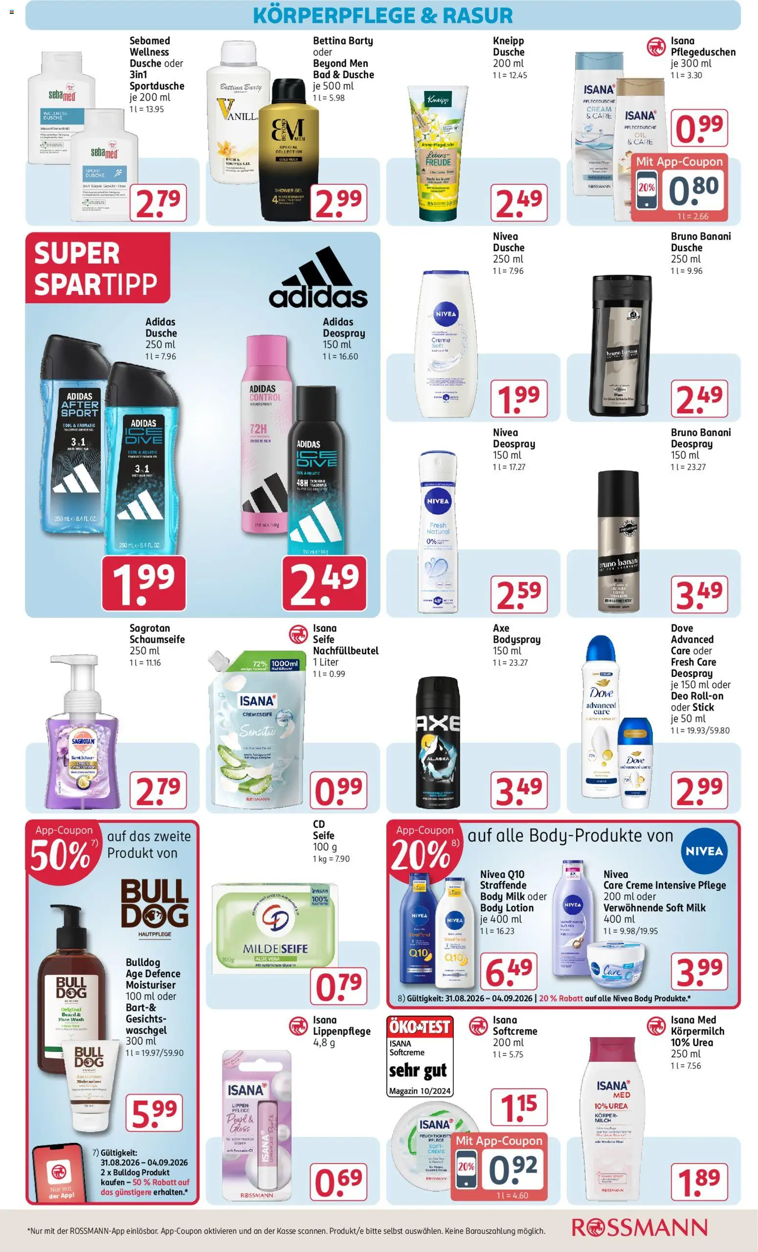 Rossmann Prospekt – gültig ab 31.08.2026 | Seite: 14 | Produkte: Milch, Shower Gel, Magazin, Deospray