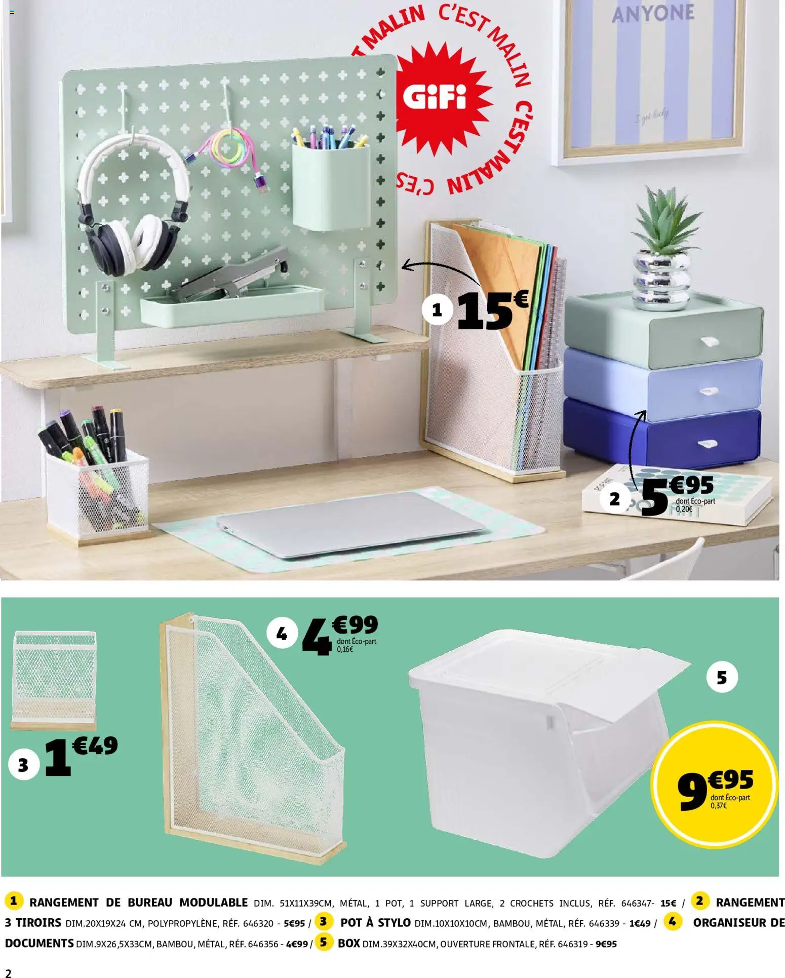 {H1} | Page: 2 | Produits: Bureau, Stylo, Tiroirs
