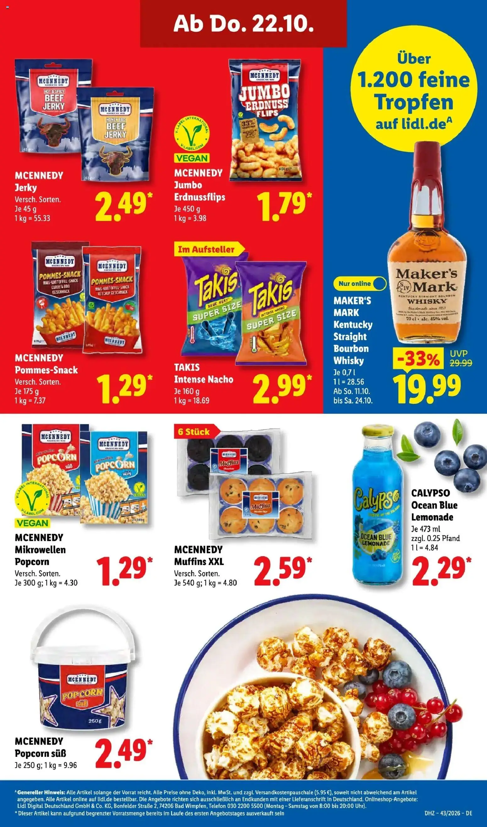 Lidl Prospekt Hof-innenstadt – gültig ab 19.10.2026 | Seite: 65 | Produkte: Whisky, Bourbon, Popcorn, Telefon