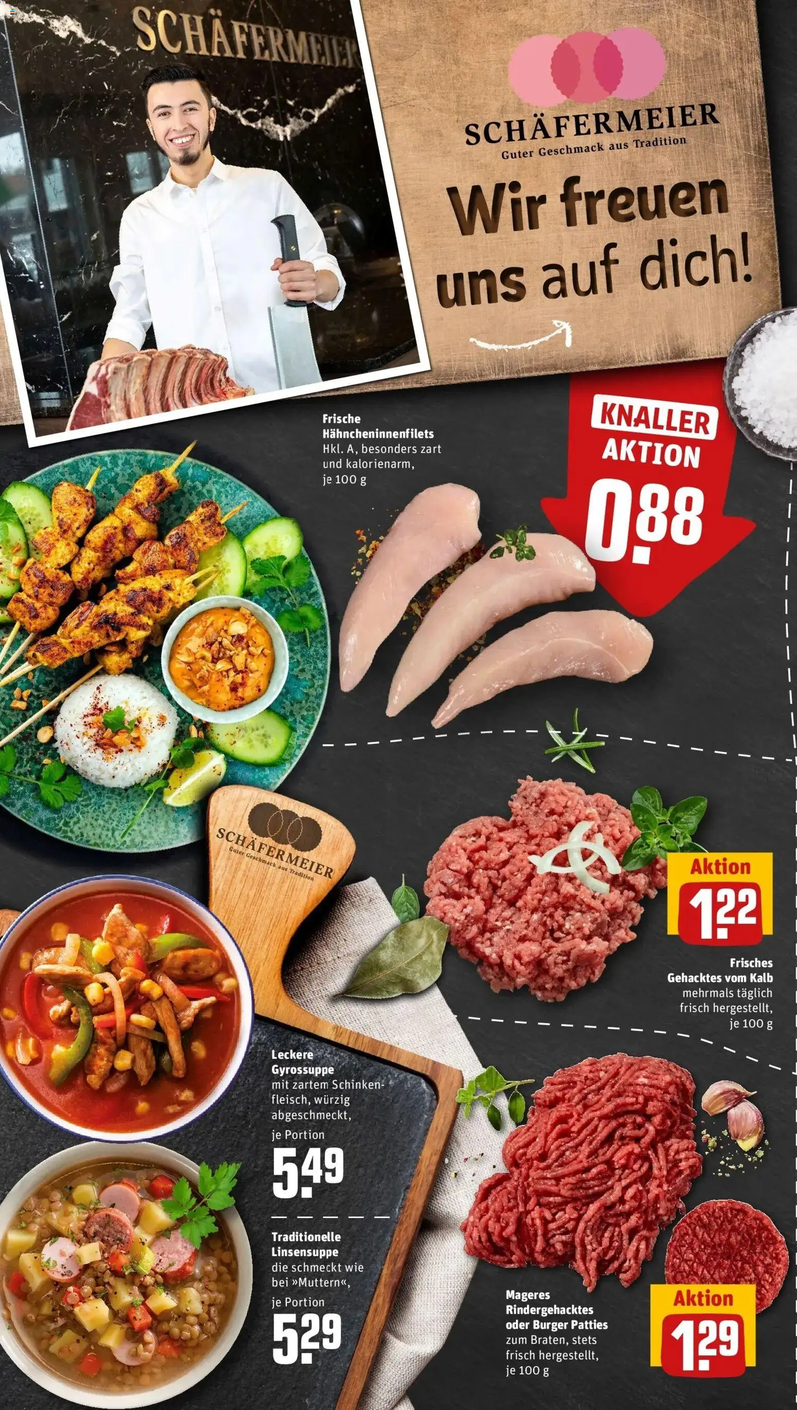 REWE Prospekt ab 10.08.2026 zum Blättern » Angebote | Seite: 8 | Produkte: Burger, Schinken