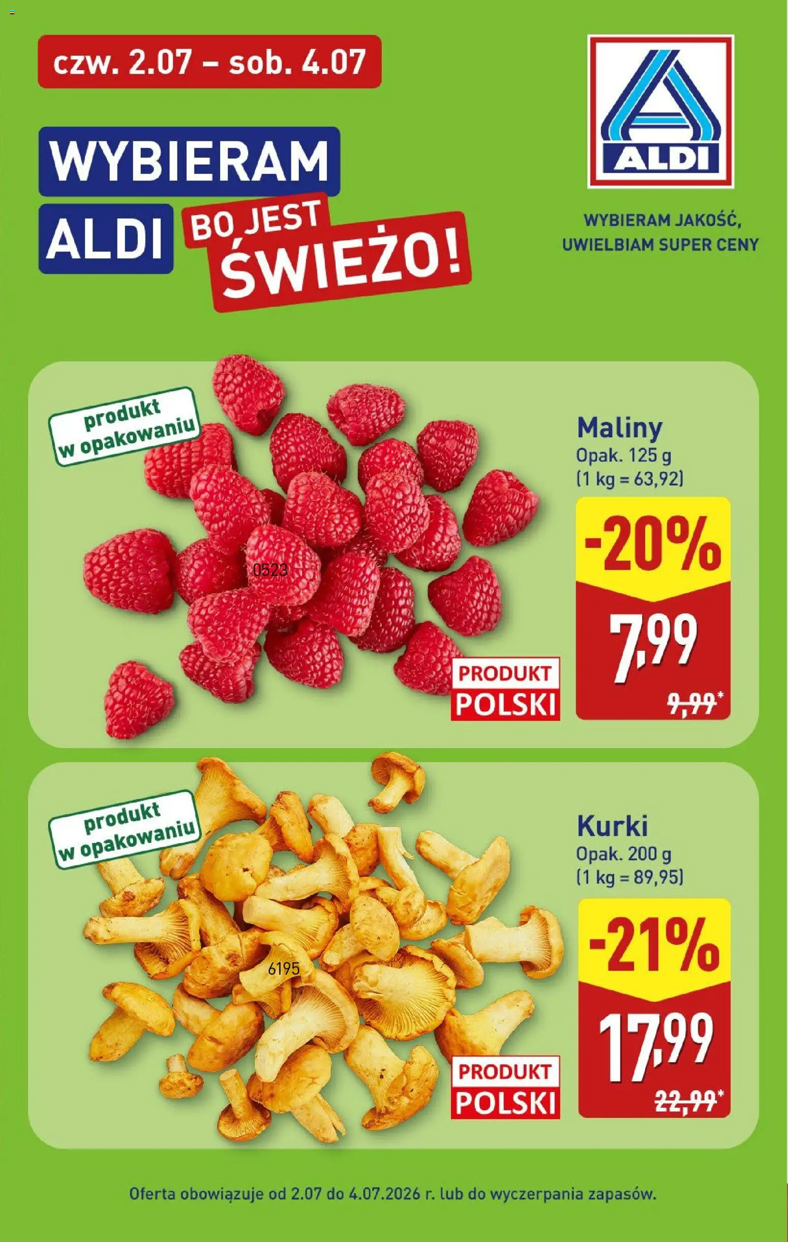 Aldi gazetka od 29.06.2026 | Strona: 9 | Produkty: Maliny