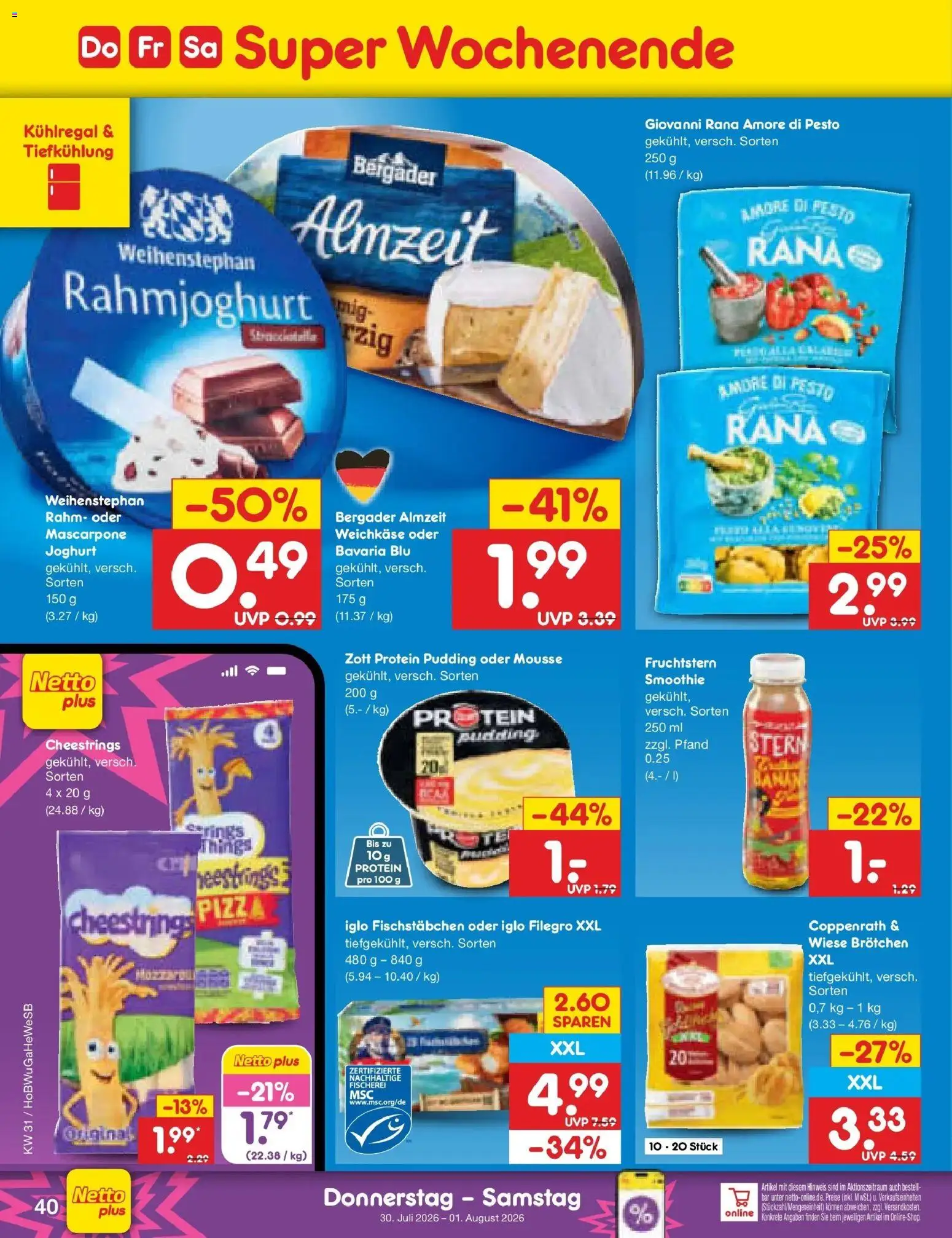 Netto Marken-Discount Prospekt Bielefeld – gültig ab 27.07.2026 | Seite: 59 | Produkte: Mascarpone, Joghurt, Iglo, Pudding