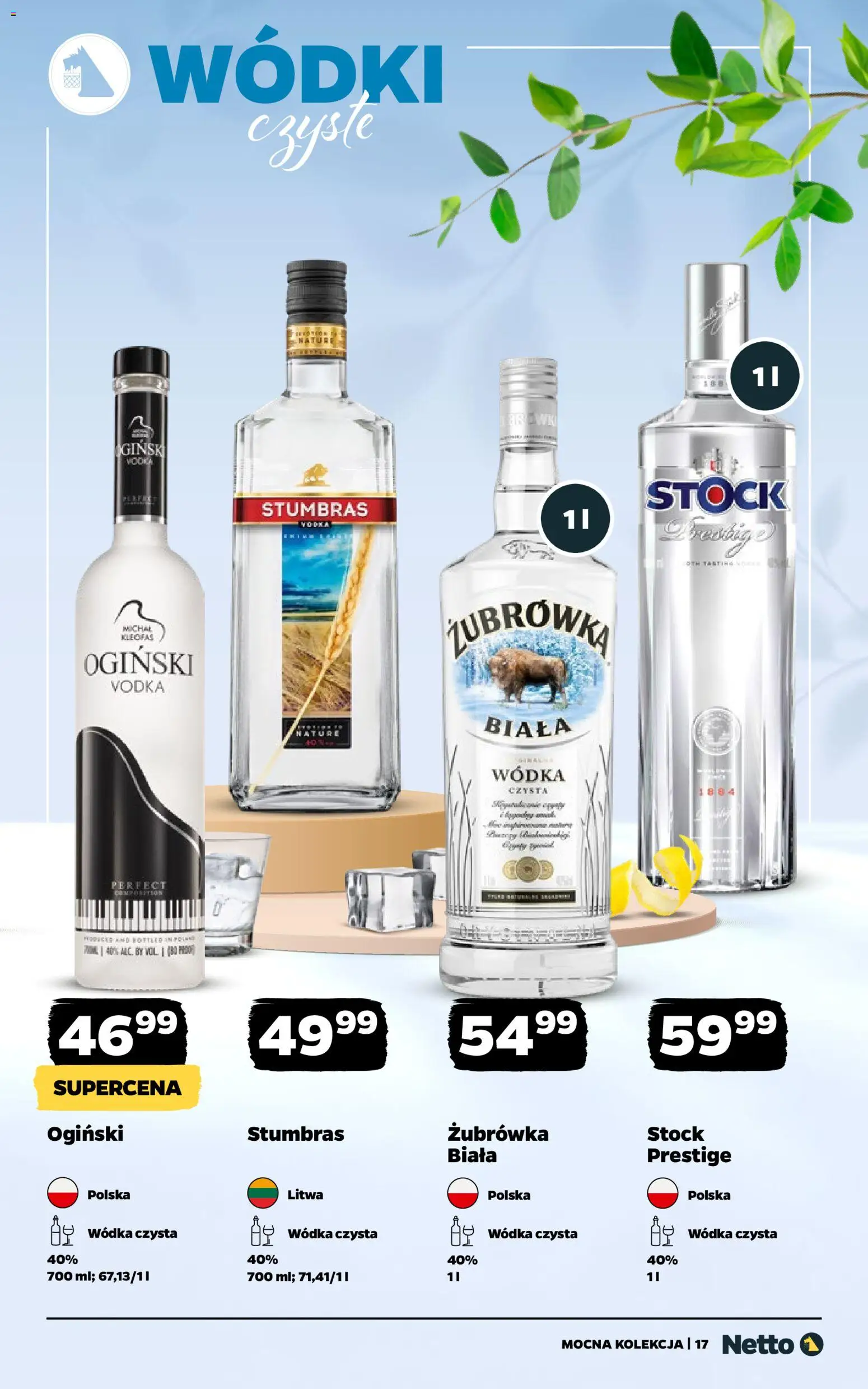 Netto gazetka - Alkohole mocne od 11.05.2026 | Strona: 17 | Produkty: Ogiński, Żubrówka, Vodka, Wódka