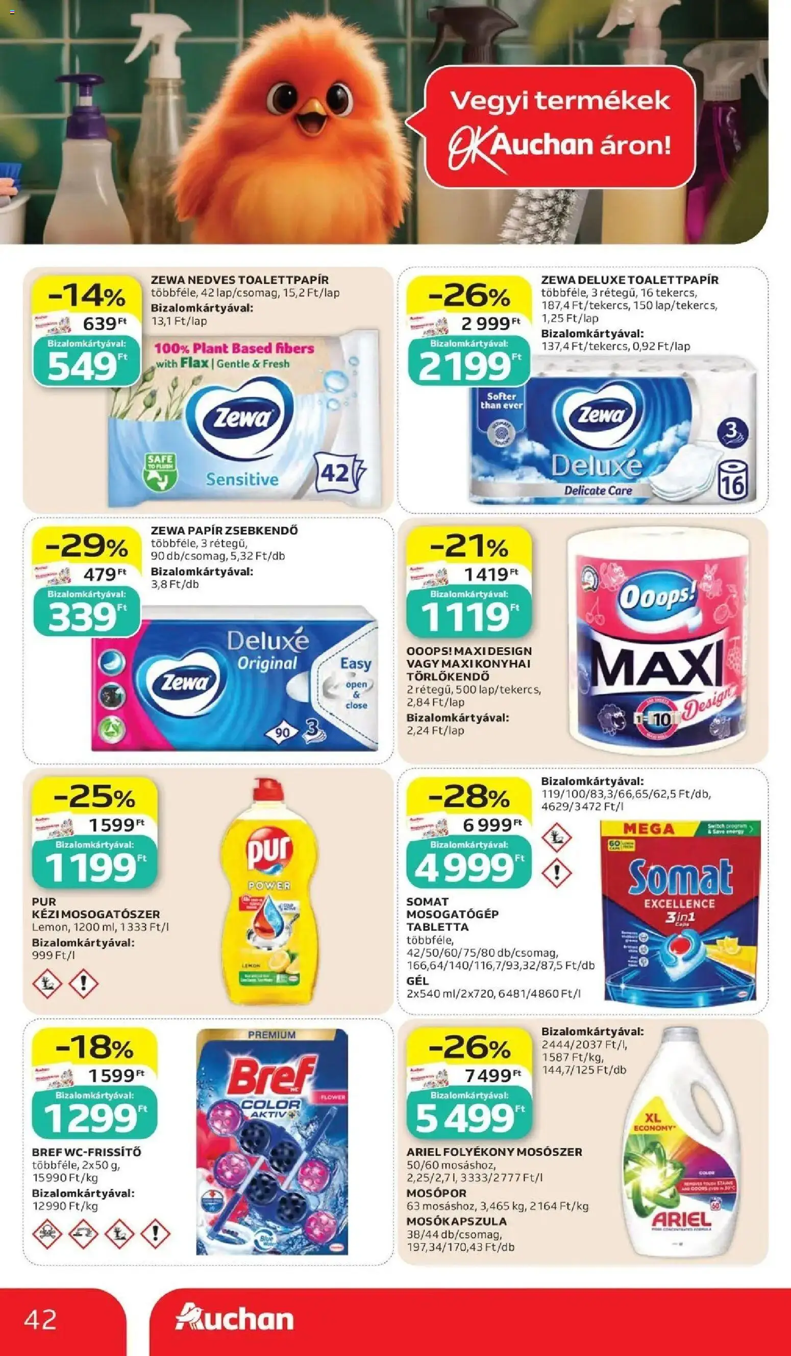 Auchan akciós ujság - amely érvényes a következő dátumtól: 28.05.2026 | Oldal: 42 | Termékek: Mosogatógép, Mosókapszula, Folyékony mosószer, Mosópor