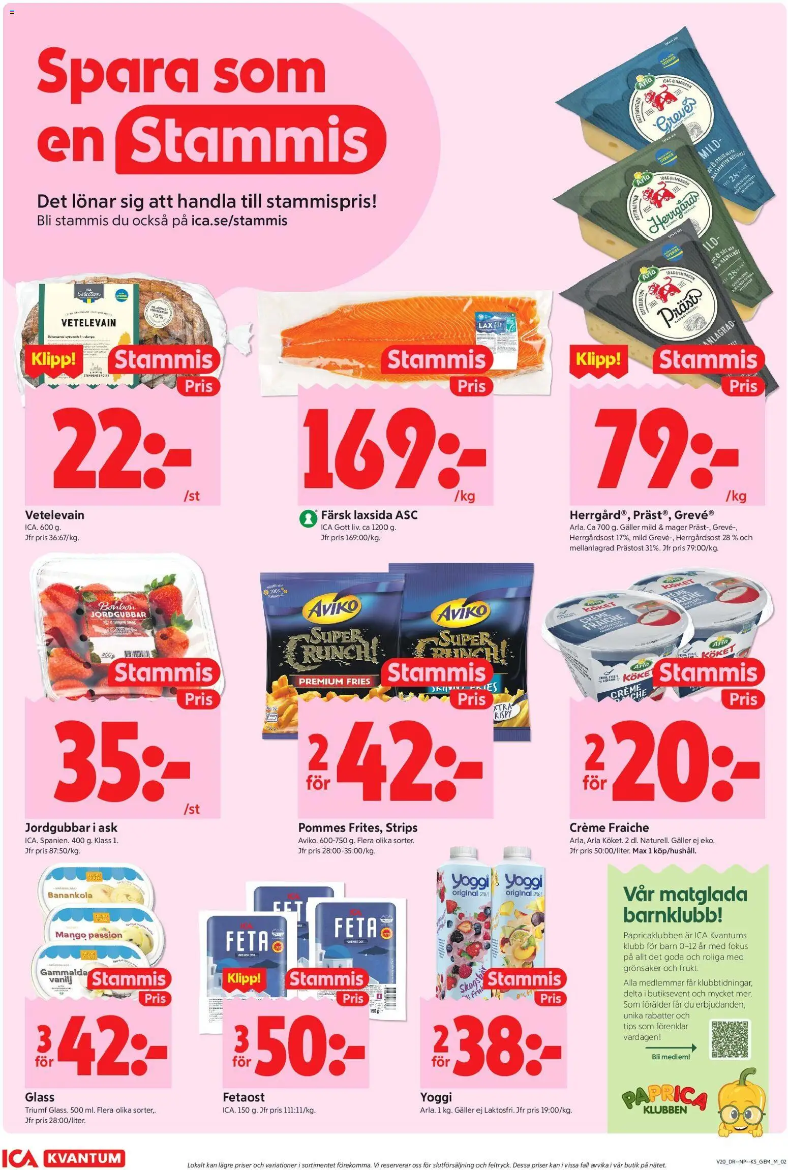 ICA Kvantum reklamblad aktuell från 11.05.2026 | Sida: 2 | Produkter: Fetaost, Lax, Creme fraiche, Glass