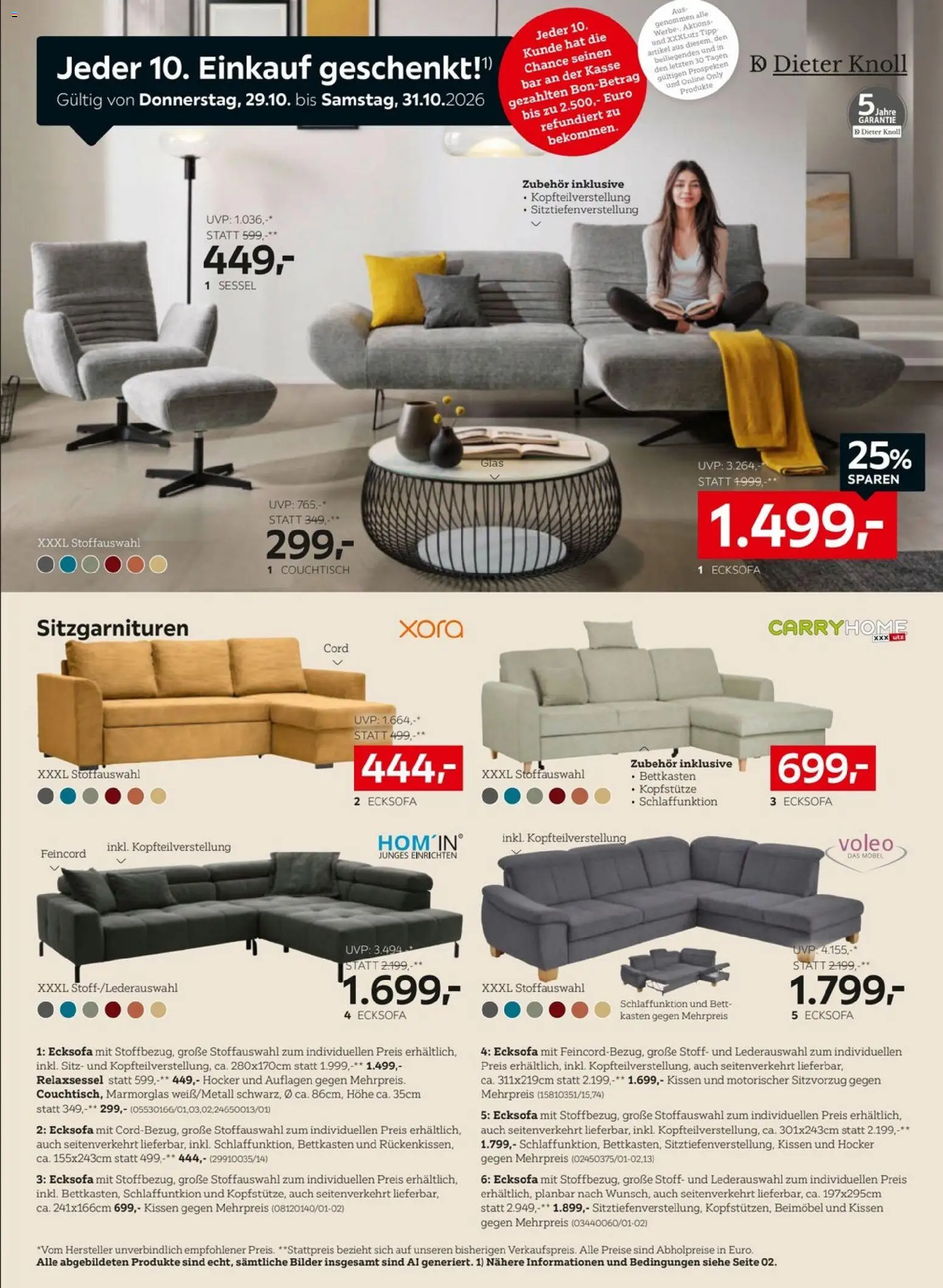 XXXLutz - Black Friday gültig ab 27.10.2026 | Seite: 3 | Produkte: Bett, Kissen, Sessel, Couchtisch