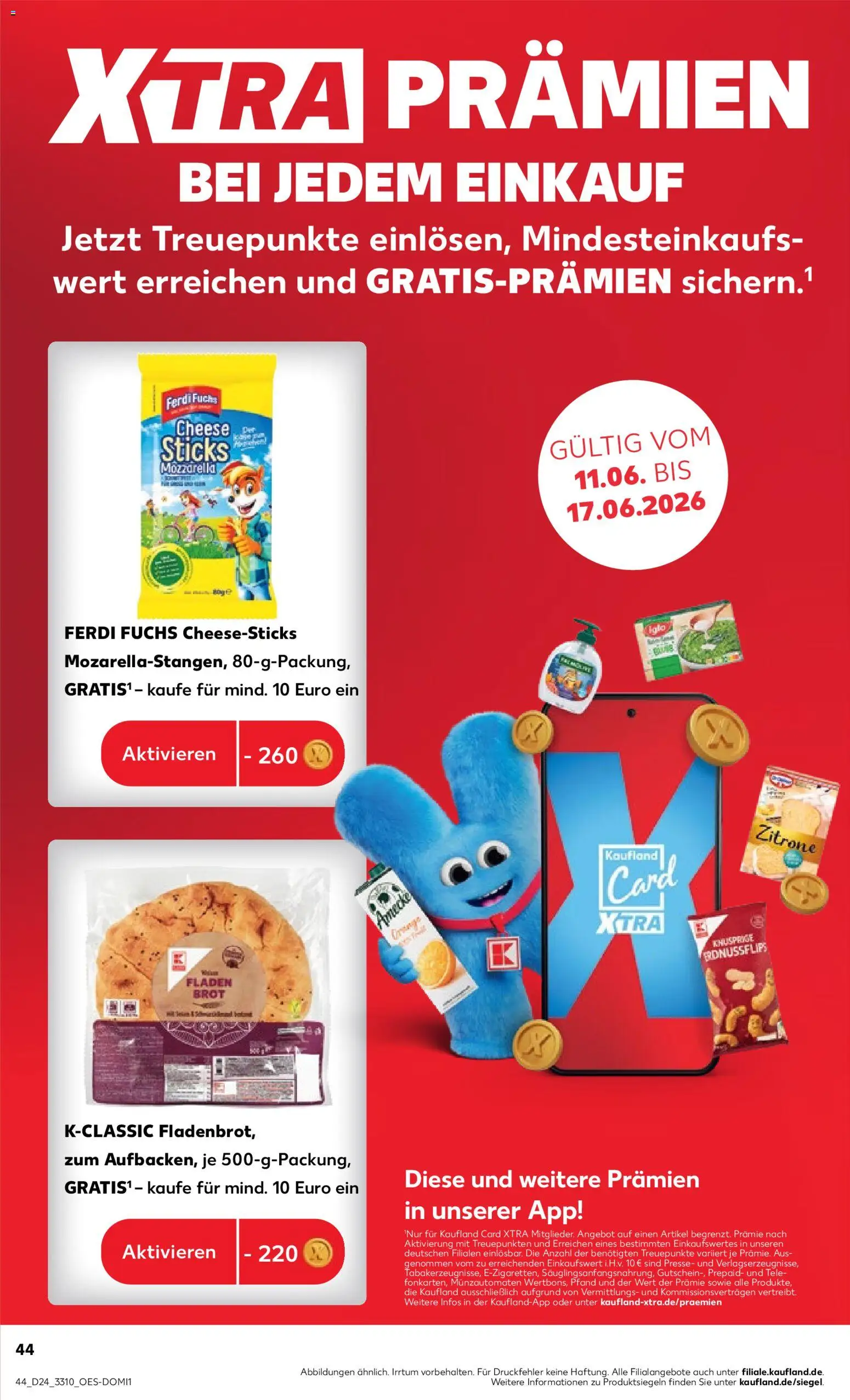 Kaufland Prospekt Zeitz – gültig ab 11.06.2026 | Seite: 44 | Produkte: Mozzarella, Zitrone, Brot