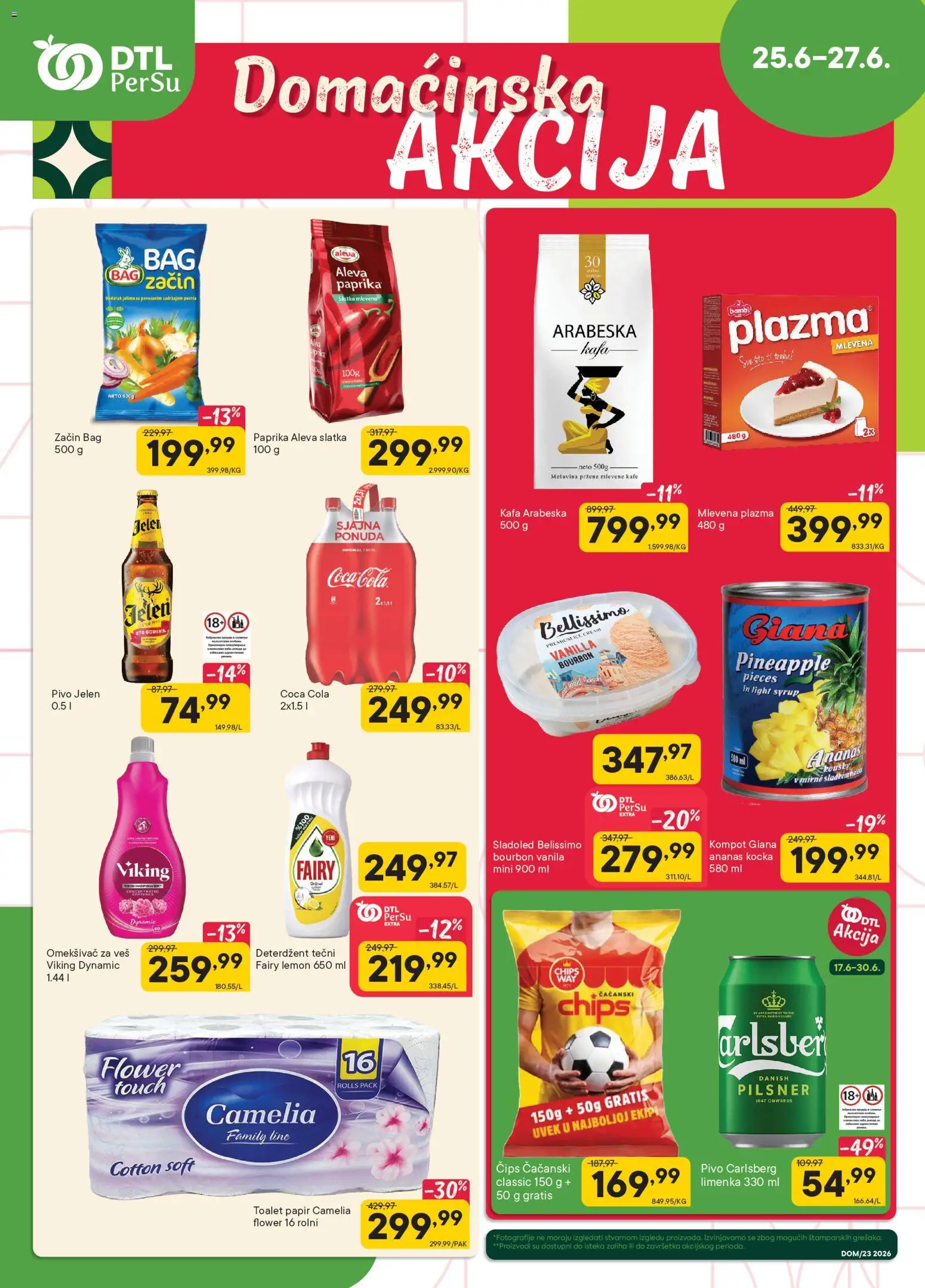 PerSu katalog - važi od 25.06.2026 | Strana: 1 | Proizvode: Deterdžent, Coca Cola, Sto, Kompot