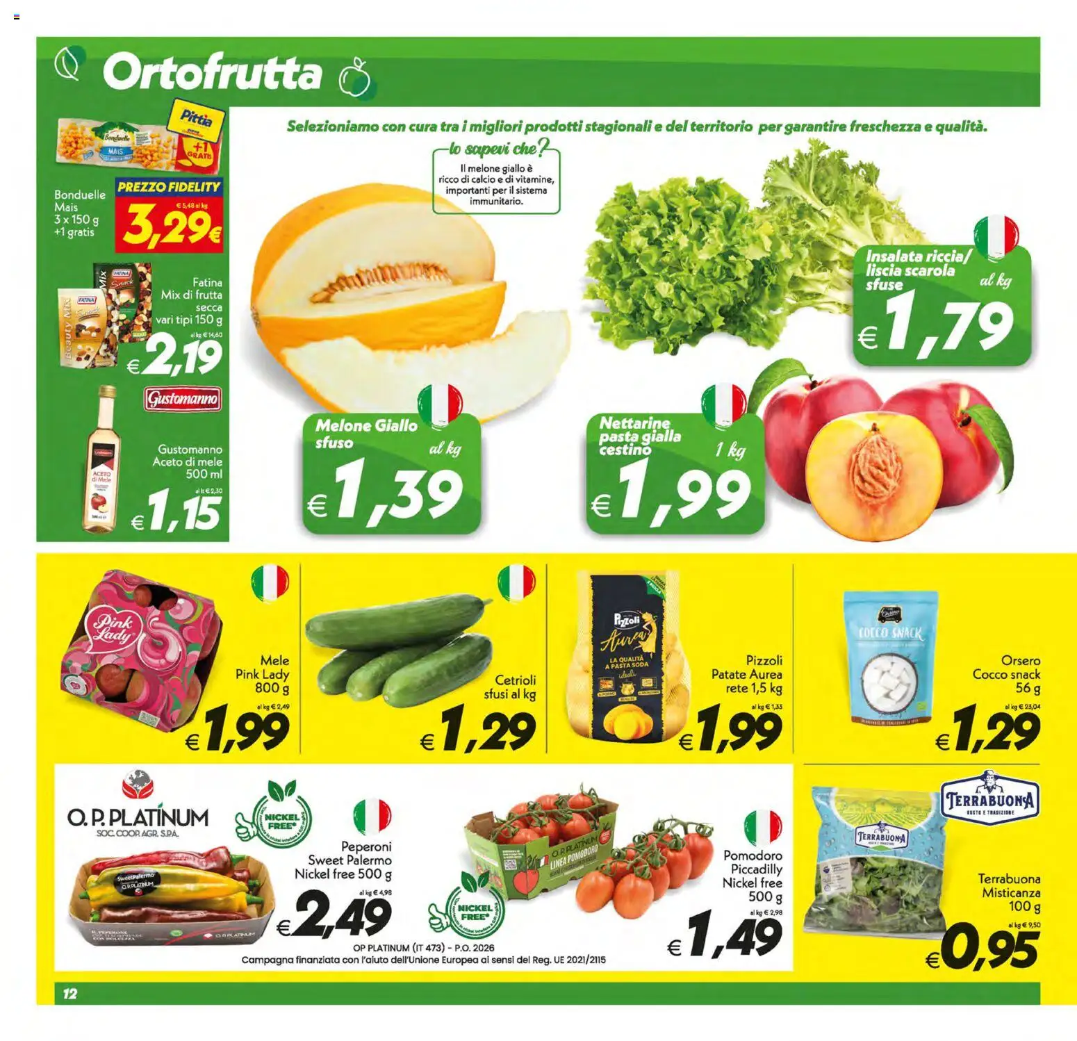 Volantino SuperConveniente del 19/06/2026 | Pagina: 12 | Prodotti: Insalata, Pomodoro, Melone, Aceto