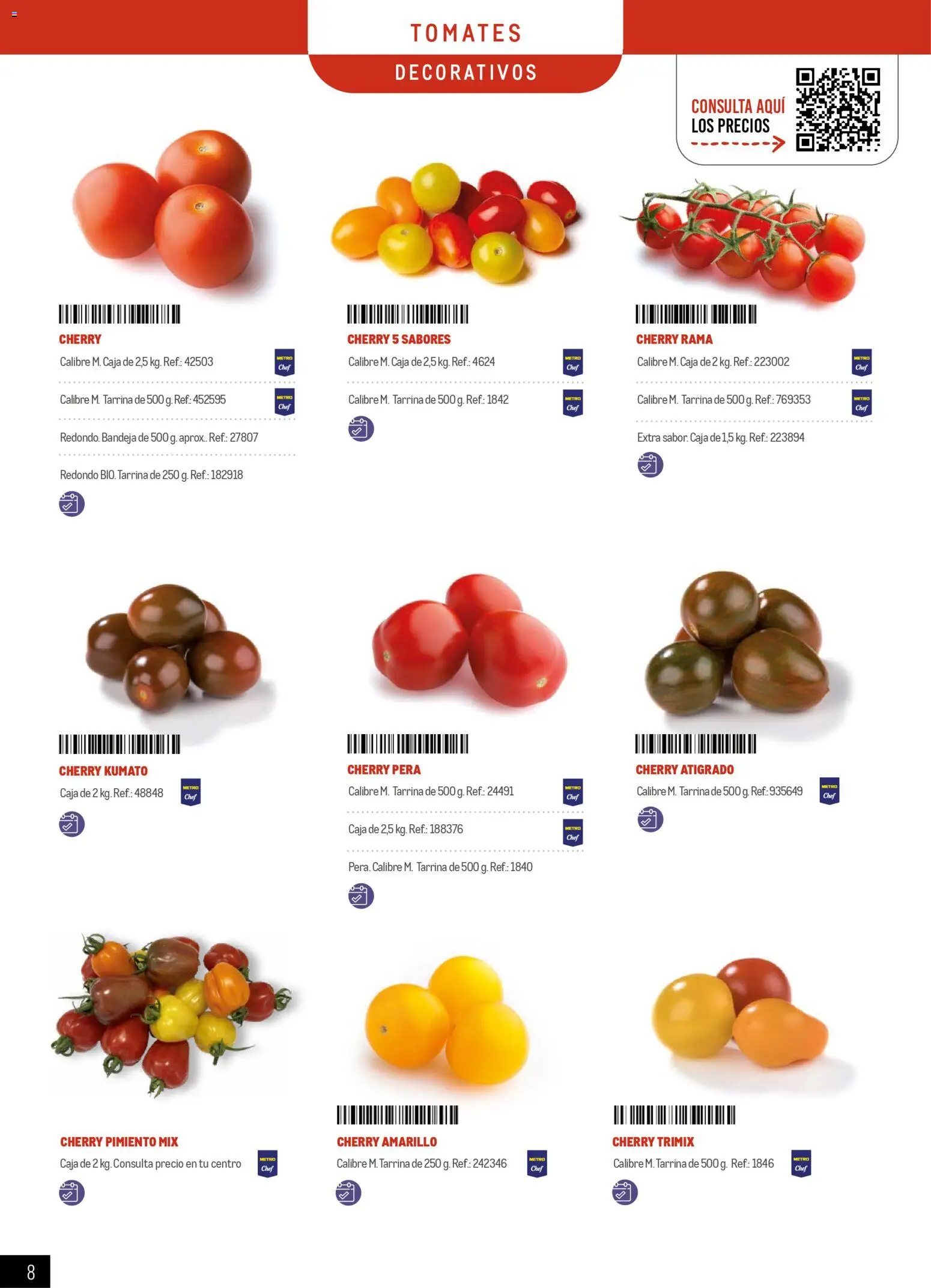 Makro - Especial Frutas y Verduras Península │ válido desde el 05.01.2026 | Página: 8 | Productos: Tomates, Κάδος απορρυμάτων, Bandeja, Caja