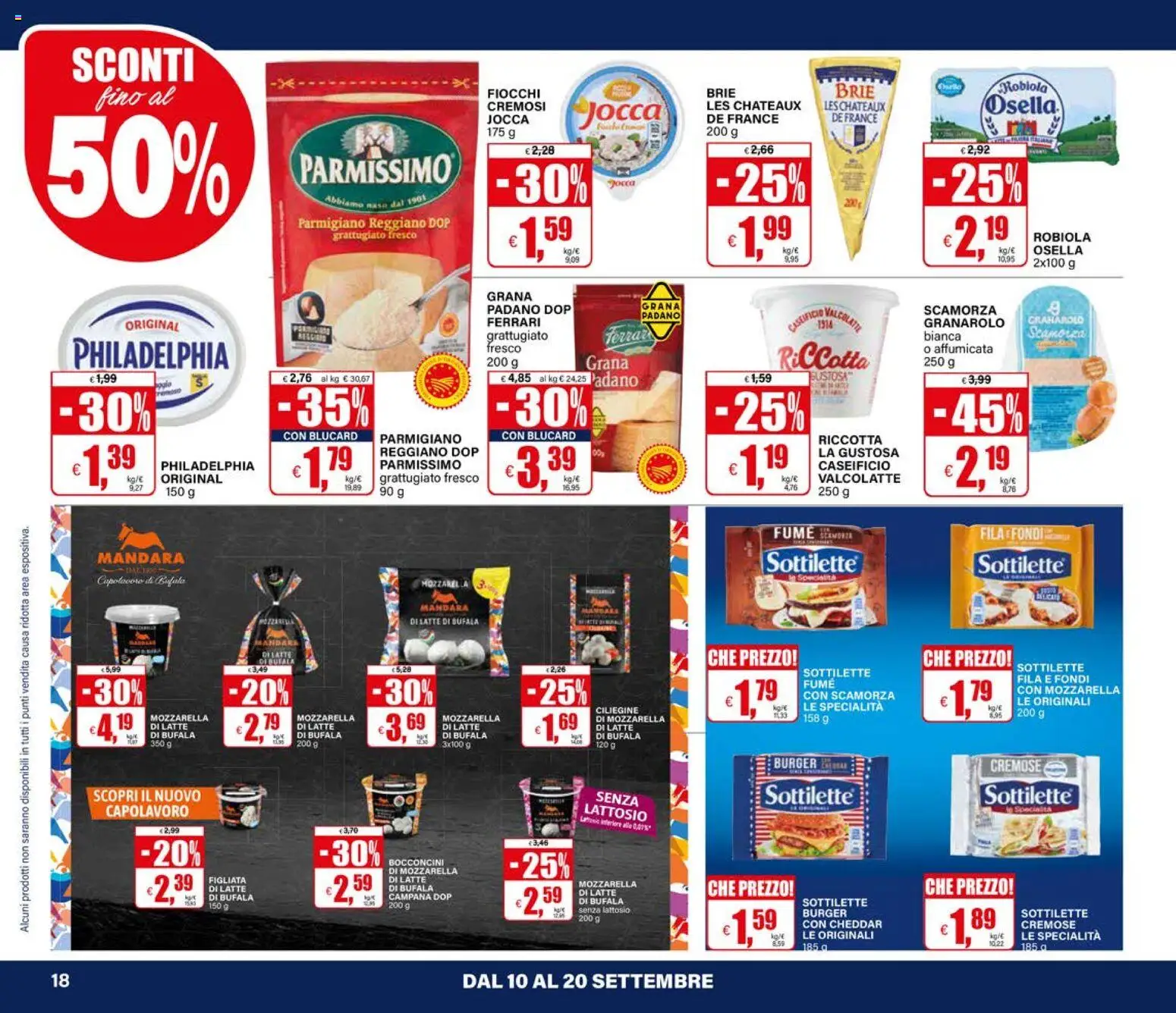 Volantino Il Gigante del 10/09/2026 | Pagina: 18 | Prodotti: Fiocchi, Parmigiano reggiano, Specialità, Senza lattosio