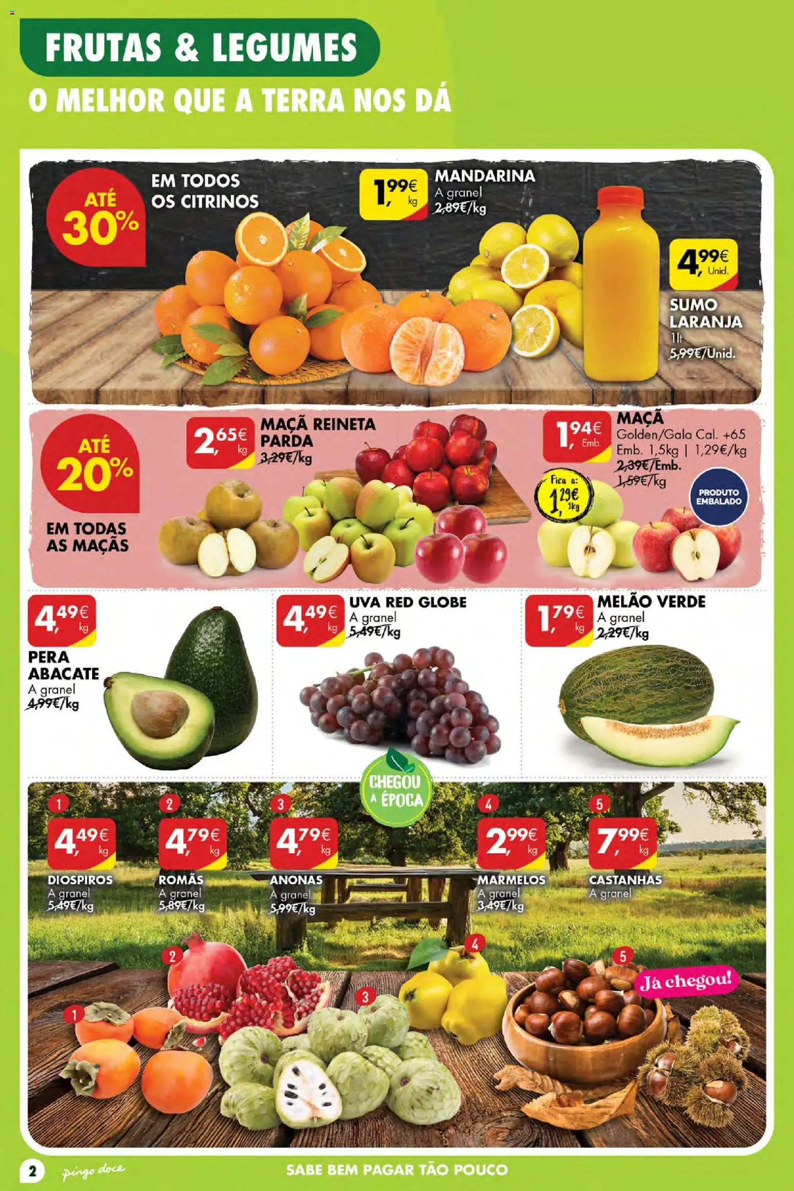 Pingo Doce Poupe Esta Semana Açores │ válido de 24/09/2026 | Página: 2 | Produtos: Legumes, Maça, Sumo, Melão