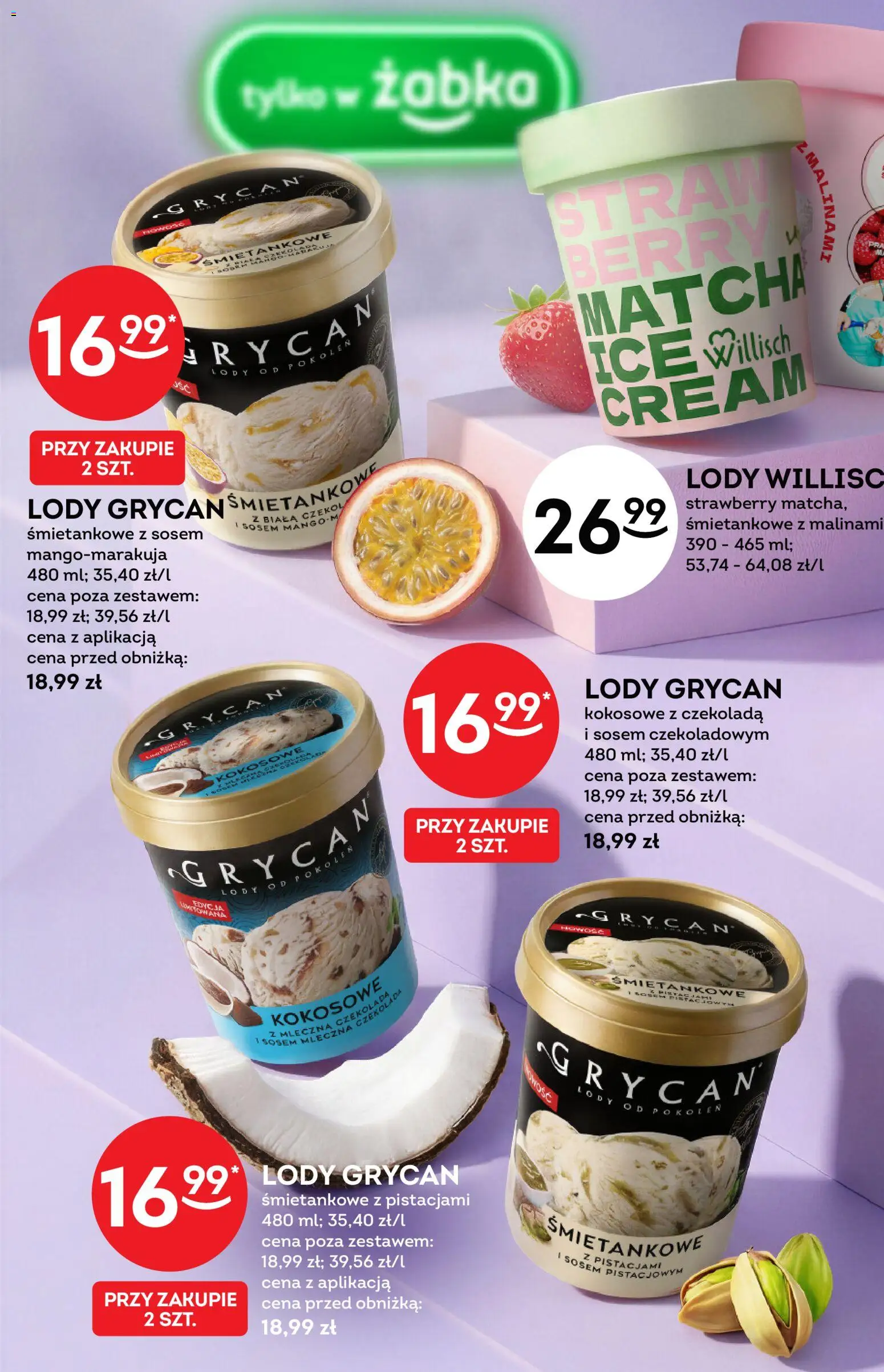 Żabka gazetka - Katalog lodowy od 10.08.2026 | Strona: 18 | Produkty: Lody Grycan, Grycan, Czekolada, Matcha
