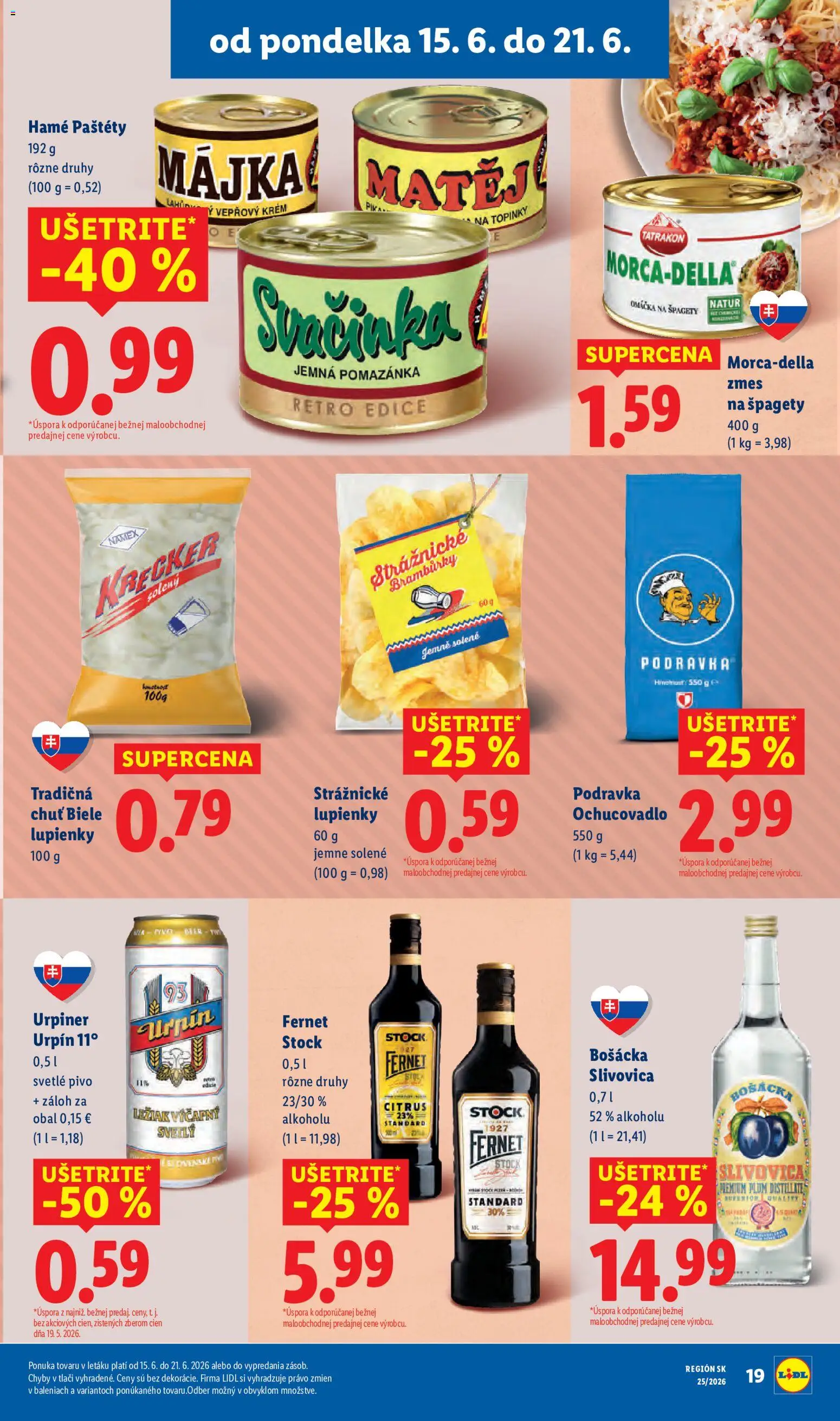 Nové Lidl akcie – leták je platný od 15.06.2026 | Strana: 23 | Produkty: Brandy, Krém, Omáčka, Urpiner