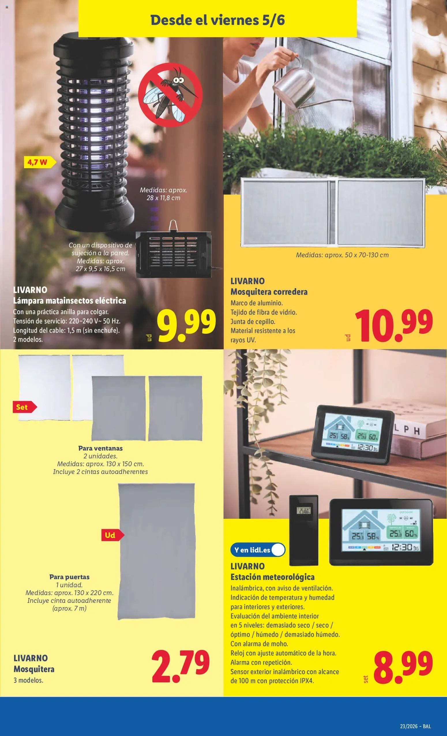 Lidl folleto de bazar Illes Balears │ válido desde el 01.06.2026 | Página: 33 | Productos: Cable, Estación meteorológica, Marco, Lámpara