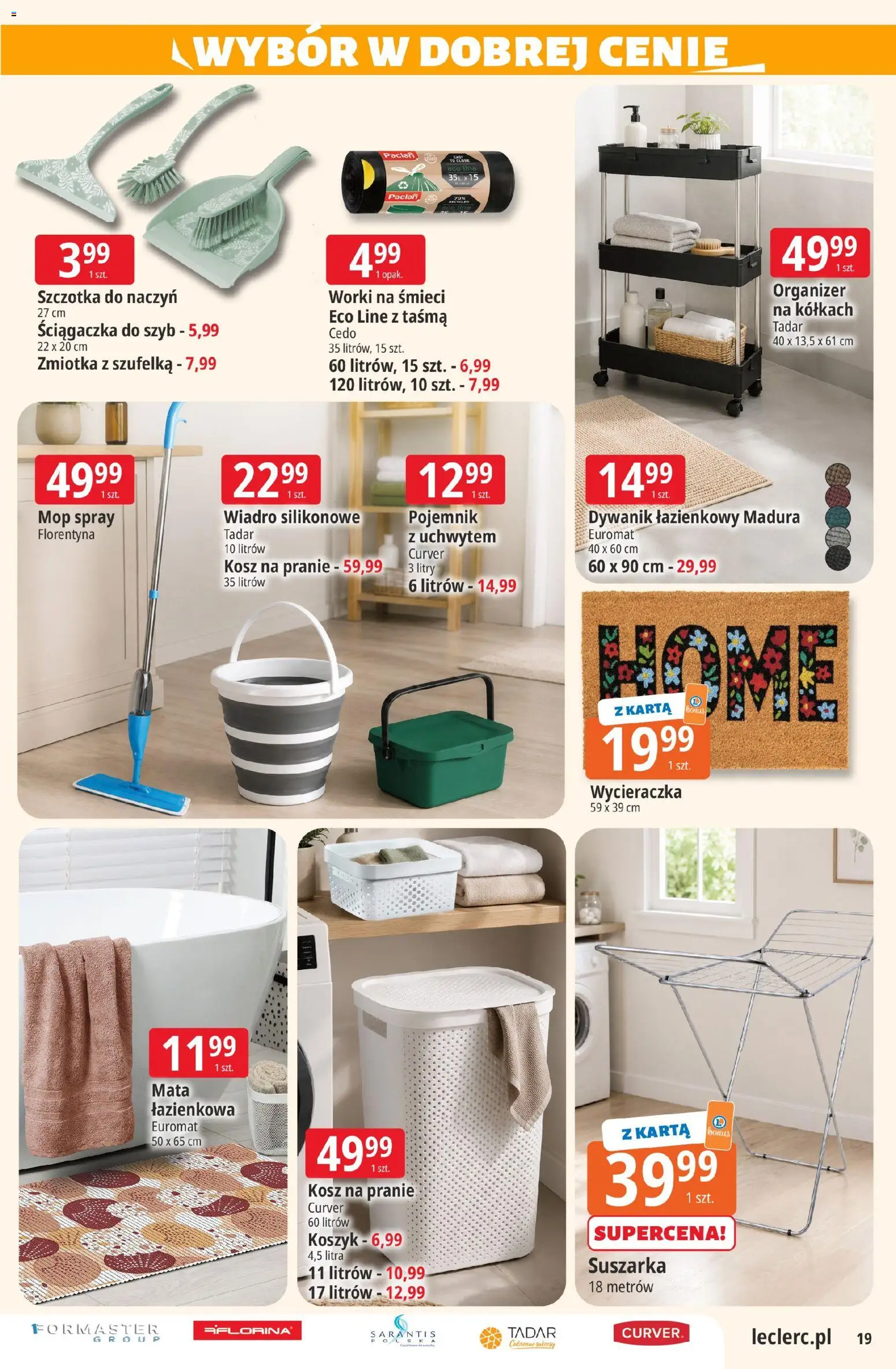 E.Leclerc gazetka - Radom od 02.06.2026 | Strona: 19 | Produkty: Karta, Suszarka, Szczotka, Mata łazienkowa