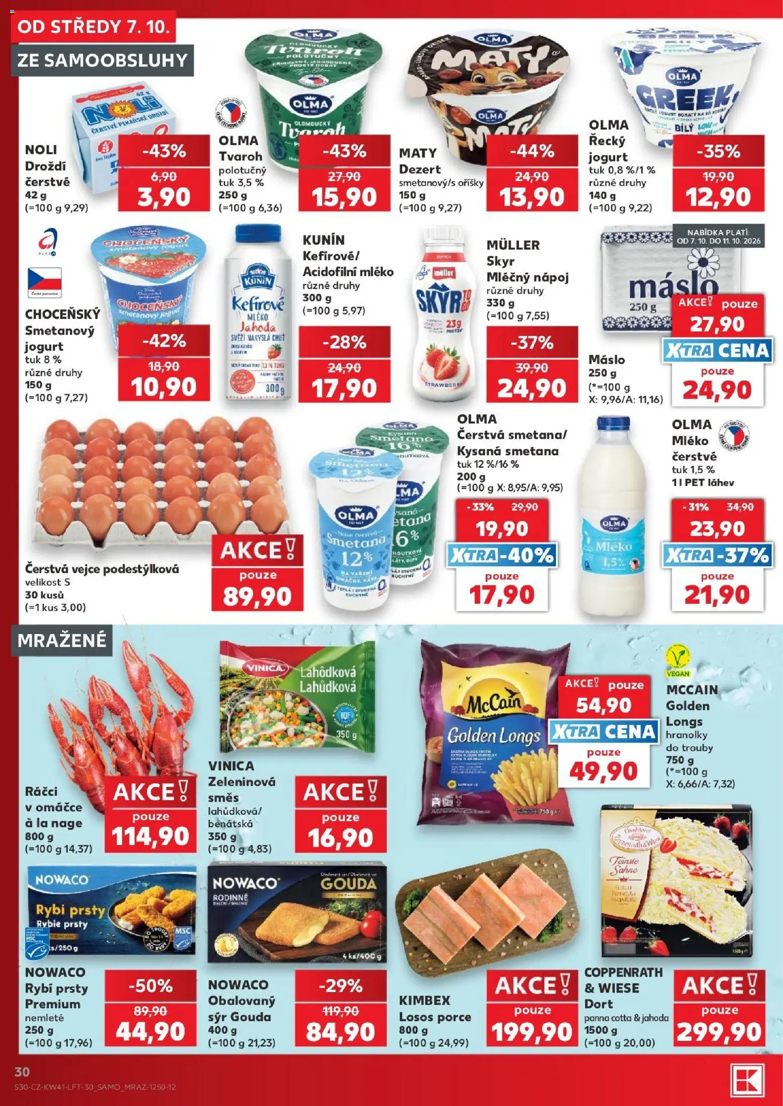 Kaufland leták - Ostrava od 07.10.2026 | Strana: 30 | Produkty: Mléko, Obalovaný sýr, Skyr, Láhev