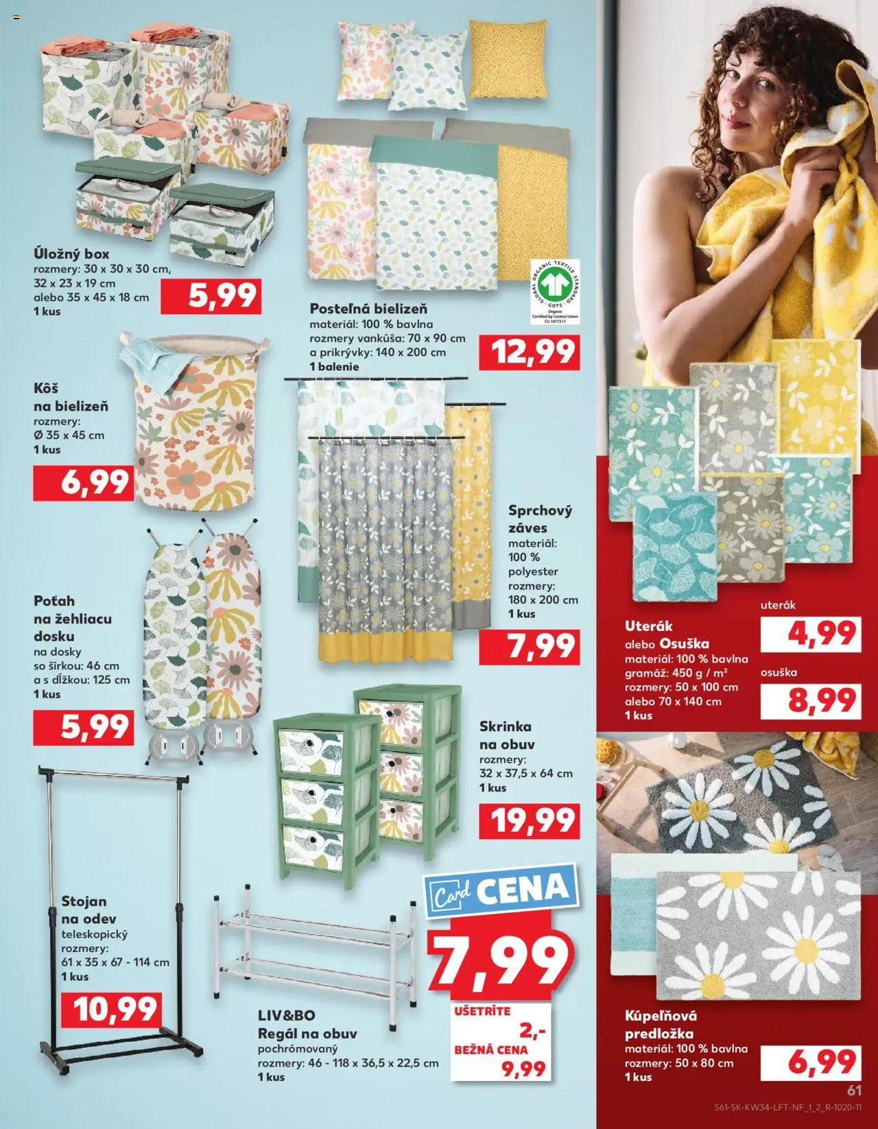 Nové Kaufland akcie – leták je platný od 21.08.2025 | Strana: 61 | Produkty: Regál, Kôš na bielizeň, Skrinka